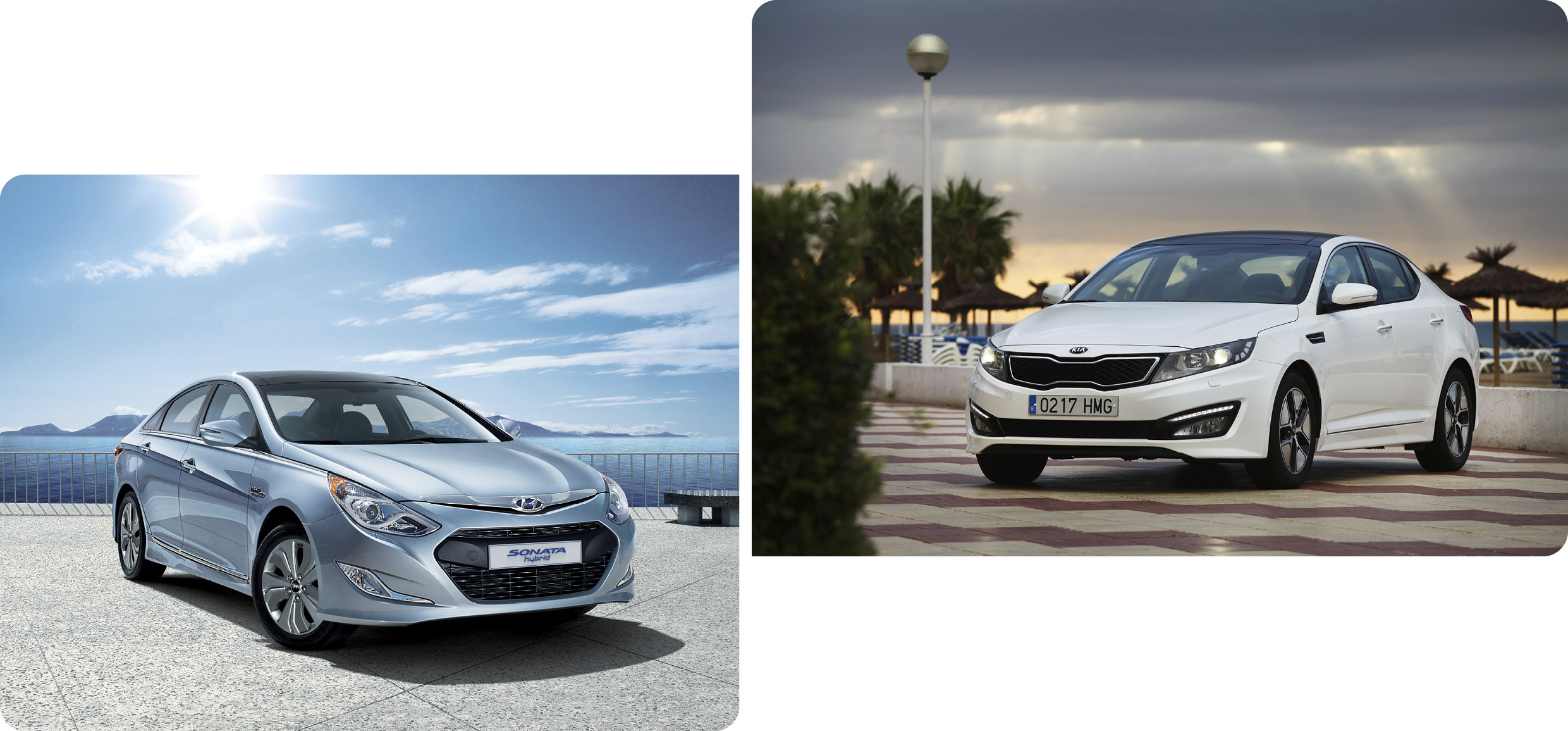 현대차 쏘나타 하이브리드와 기아 K5 하이브리드