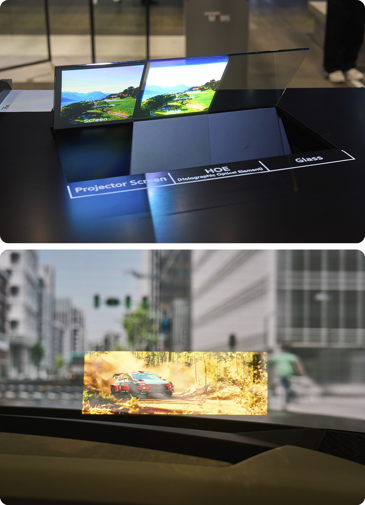 홀로그래픽 HUD를 시연 중인 모습