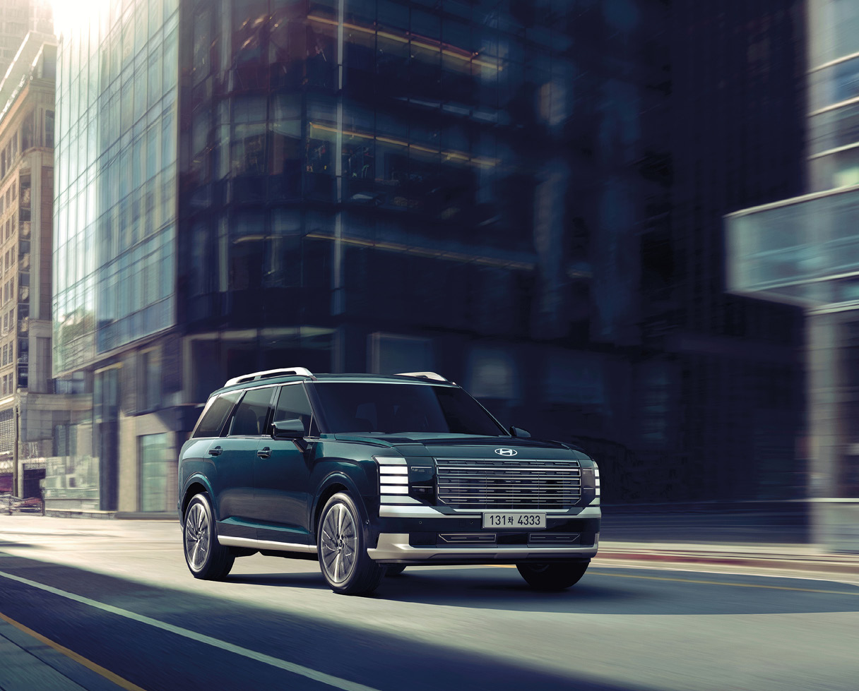 팰리세이드 하이브리드 주행 모습