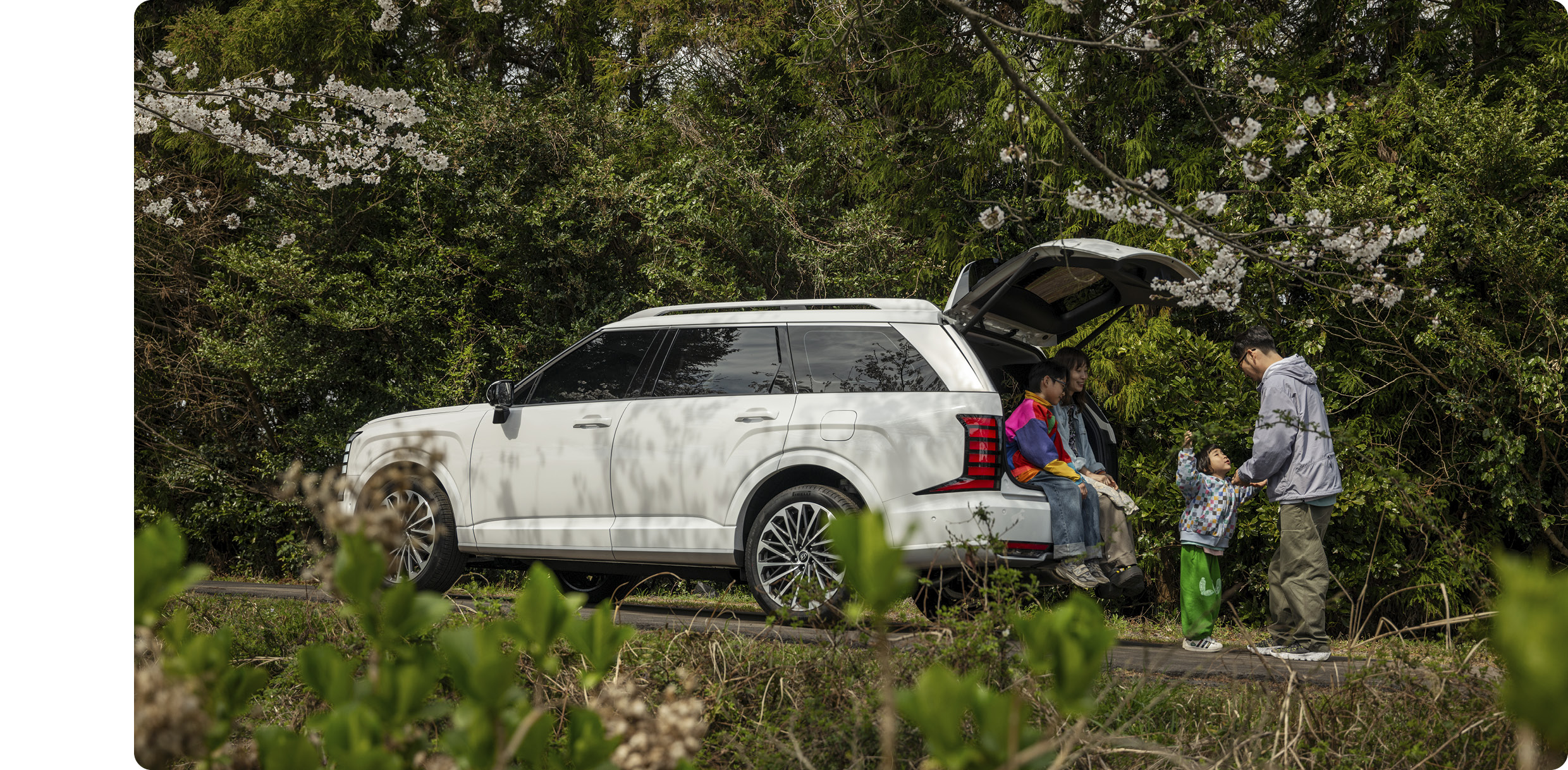 팰리세이드와 함께 시간을 보내는 가족들의 모습