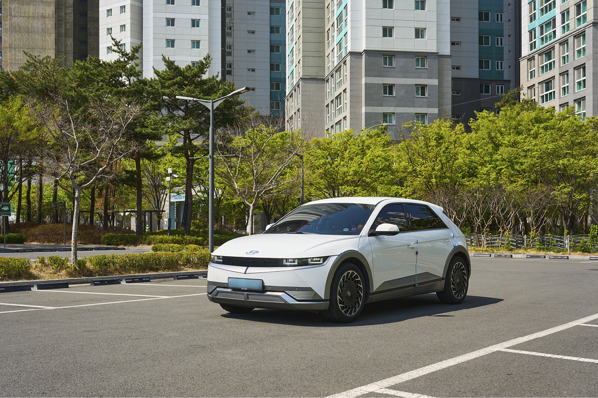 Ioniq 5 standing in the parking lot