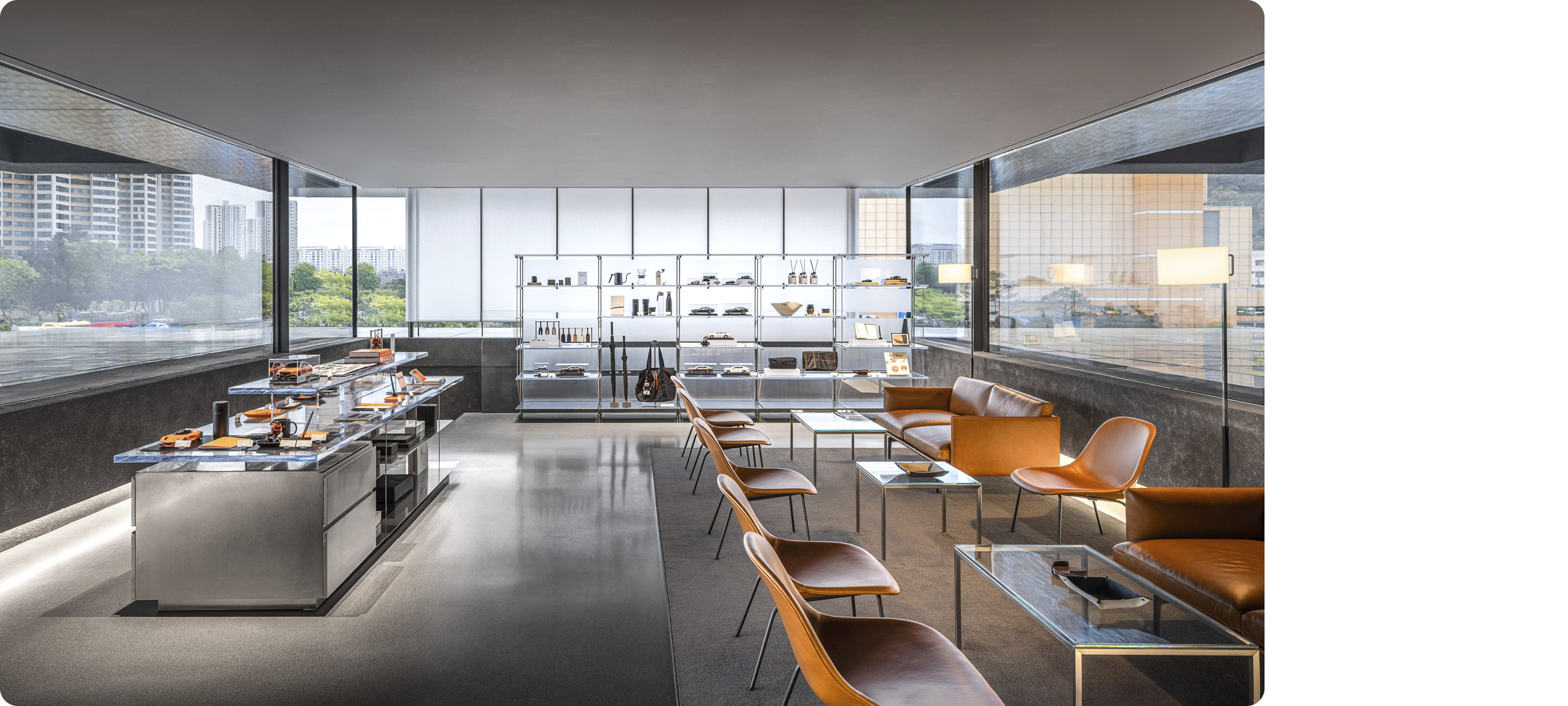 제네시스 청주 전시장의 실내 전경