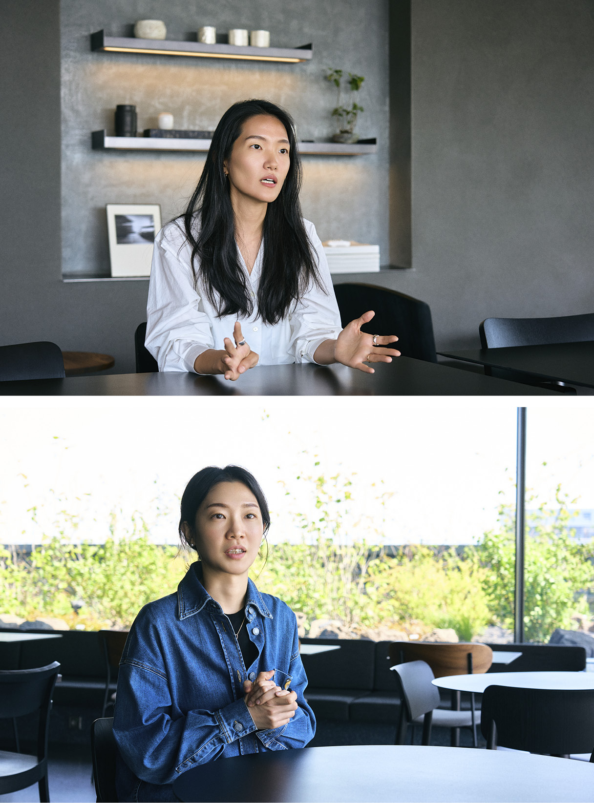 제네시스 청주의 기획과 운영을 담당하는 직원들이 인터뷰하는 모습