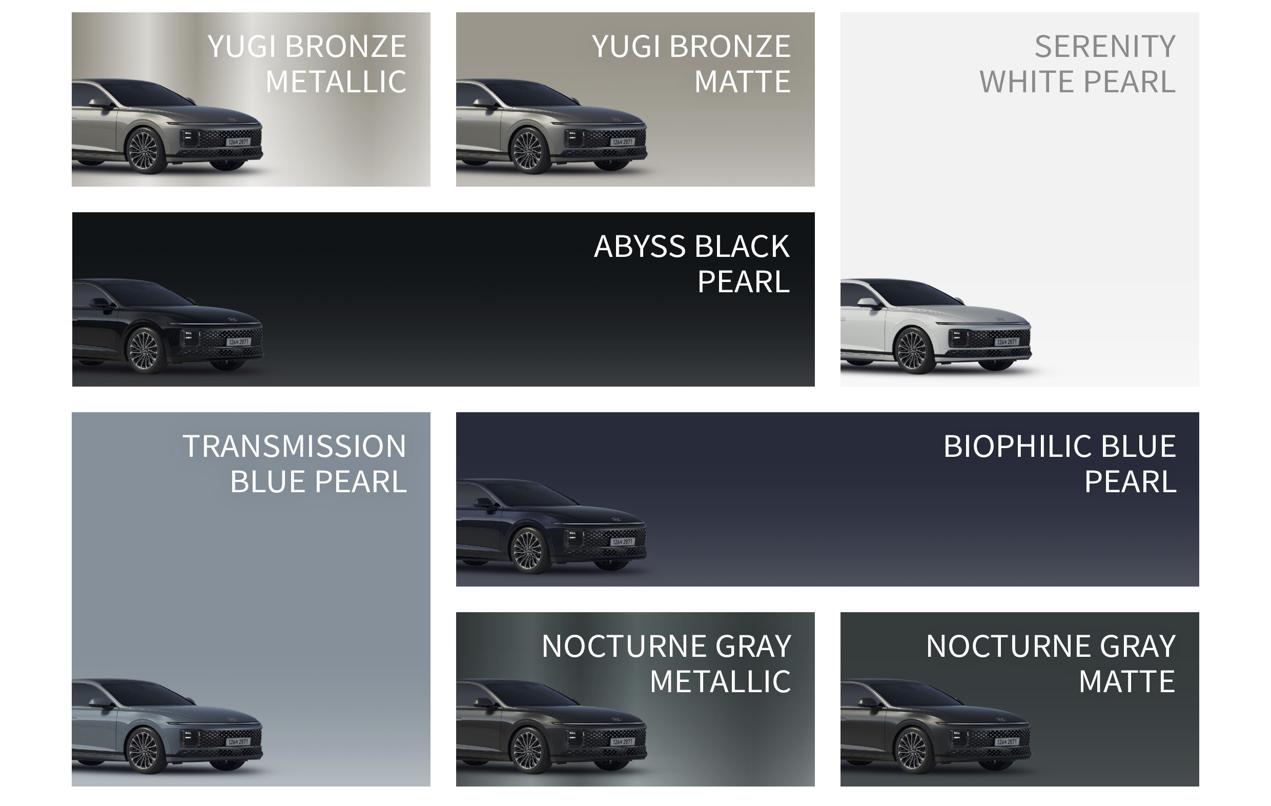 그랜저의 외장 컬러 라인업