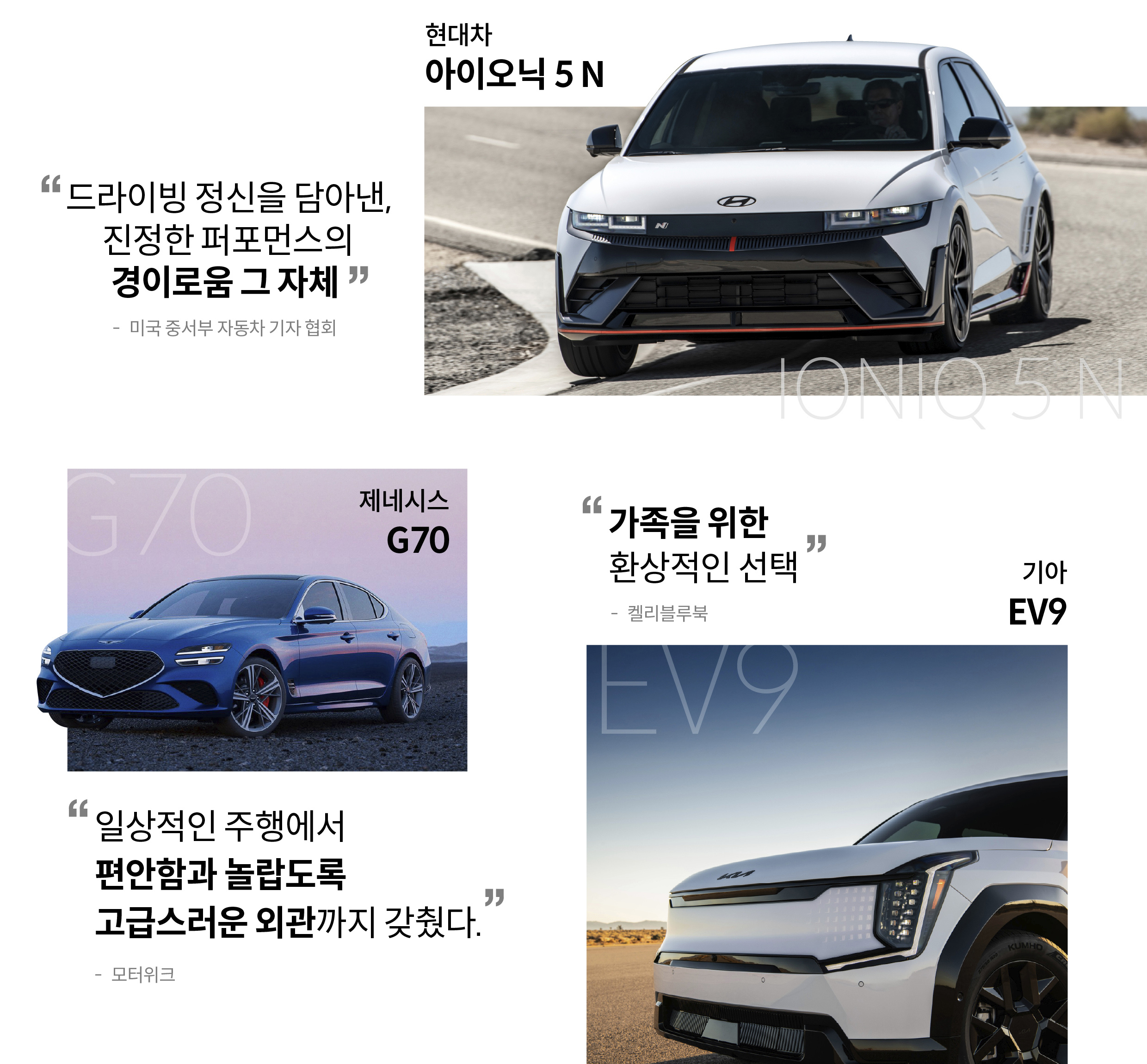 미국과 호주 자동차 시상식을 휩쓴 현대차그룹의 최근 수상 소식