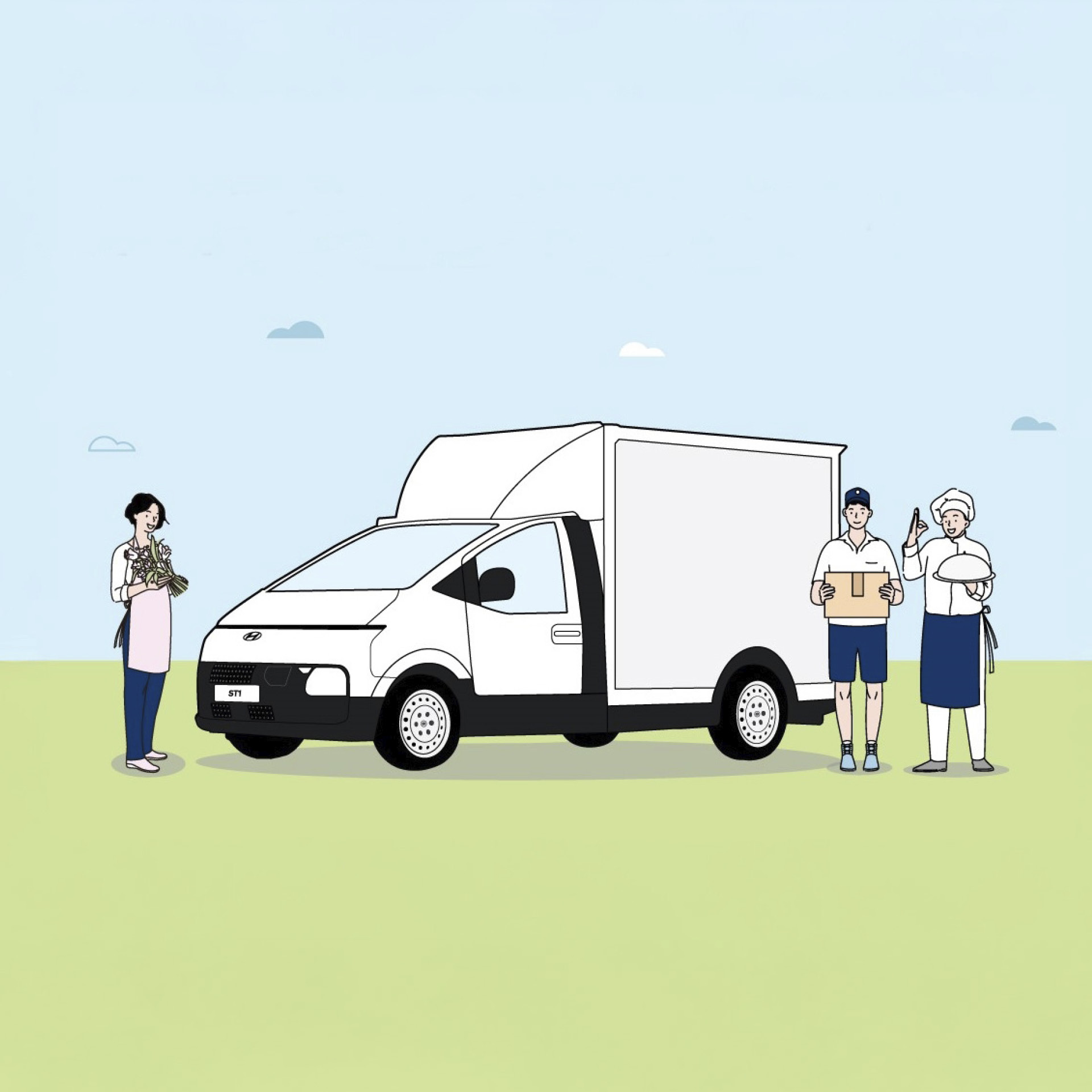 Illustration of Hyundai ST1's customers