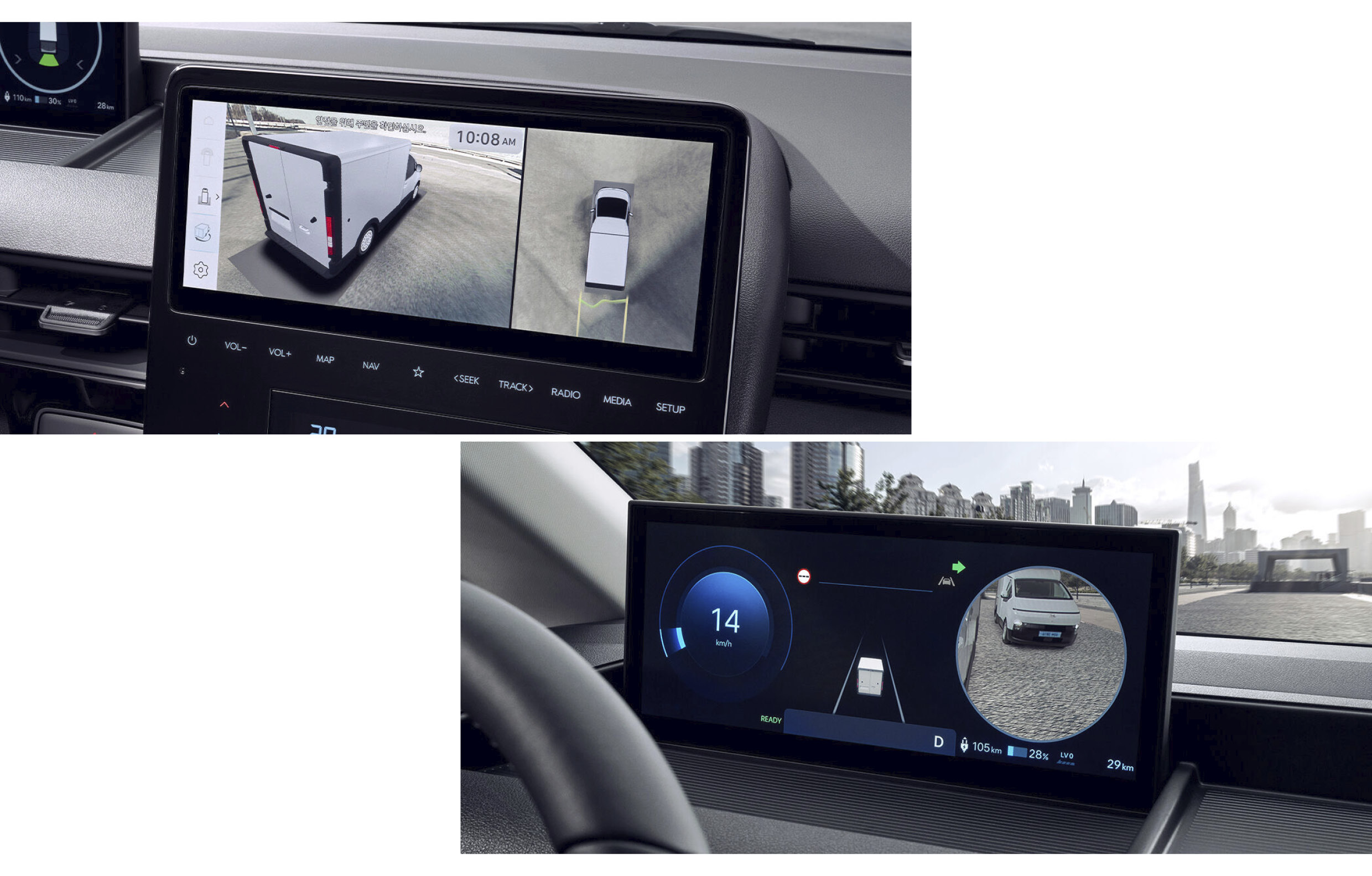 ST1에 탑재된 각종 편의 사양의 작동 모습