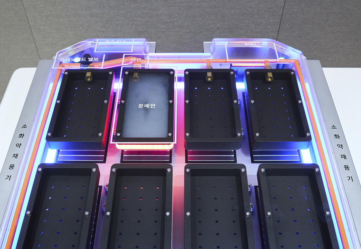 배터리 셀 자동 소화 시스템 내부