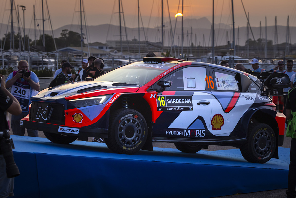 Hyundai Team Rally Car Stopped On The Coast