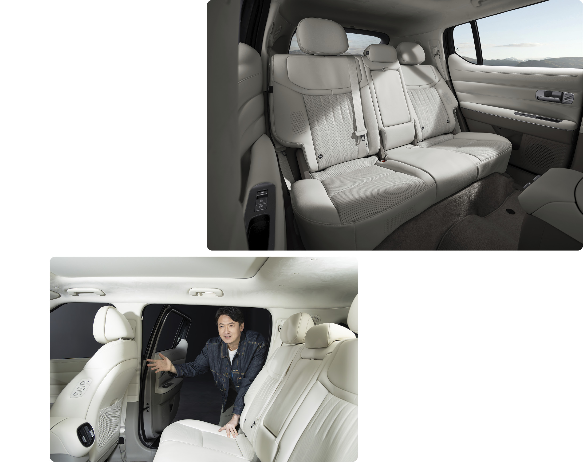 넥쏘 2열 공간과 디자이너