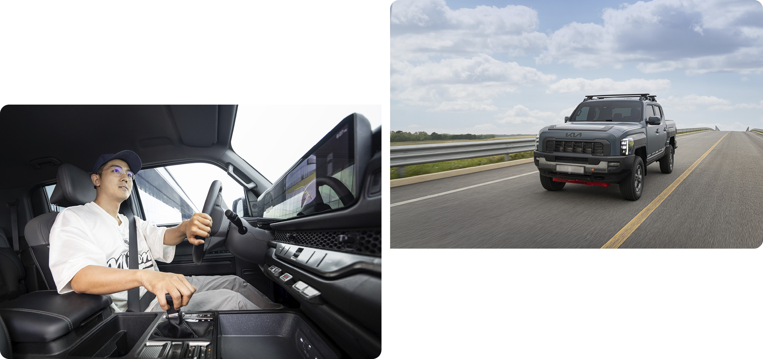 인플루언서가 타스만을 운전하는 모습