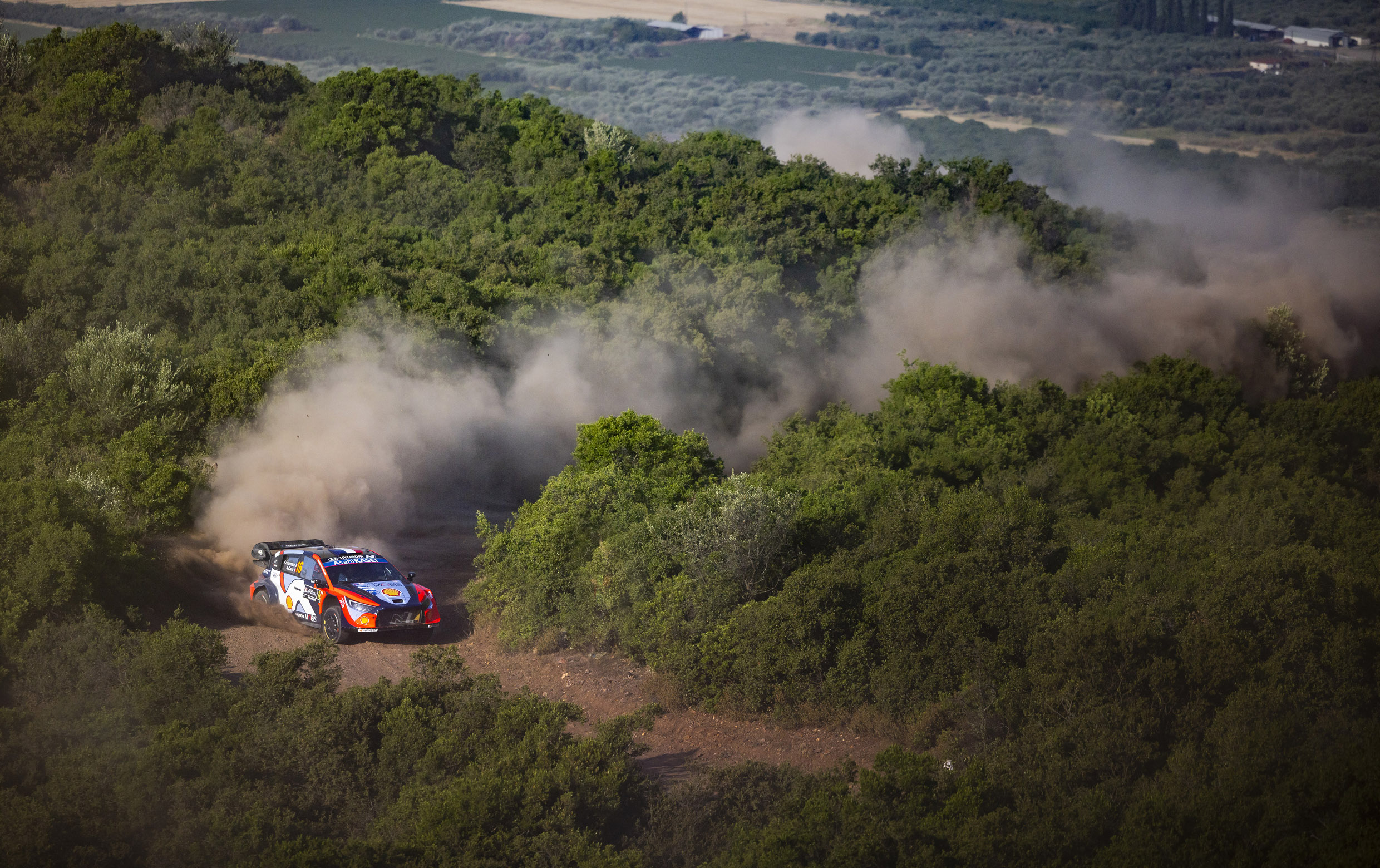Hyundai Team's Rally Car Running Acropolis Rally