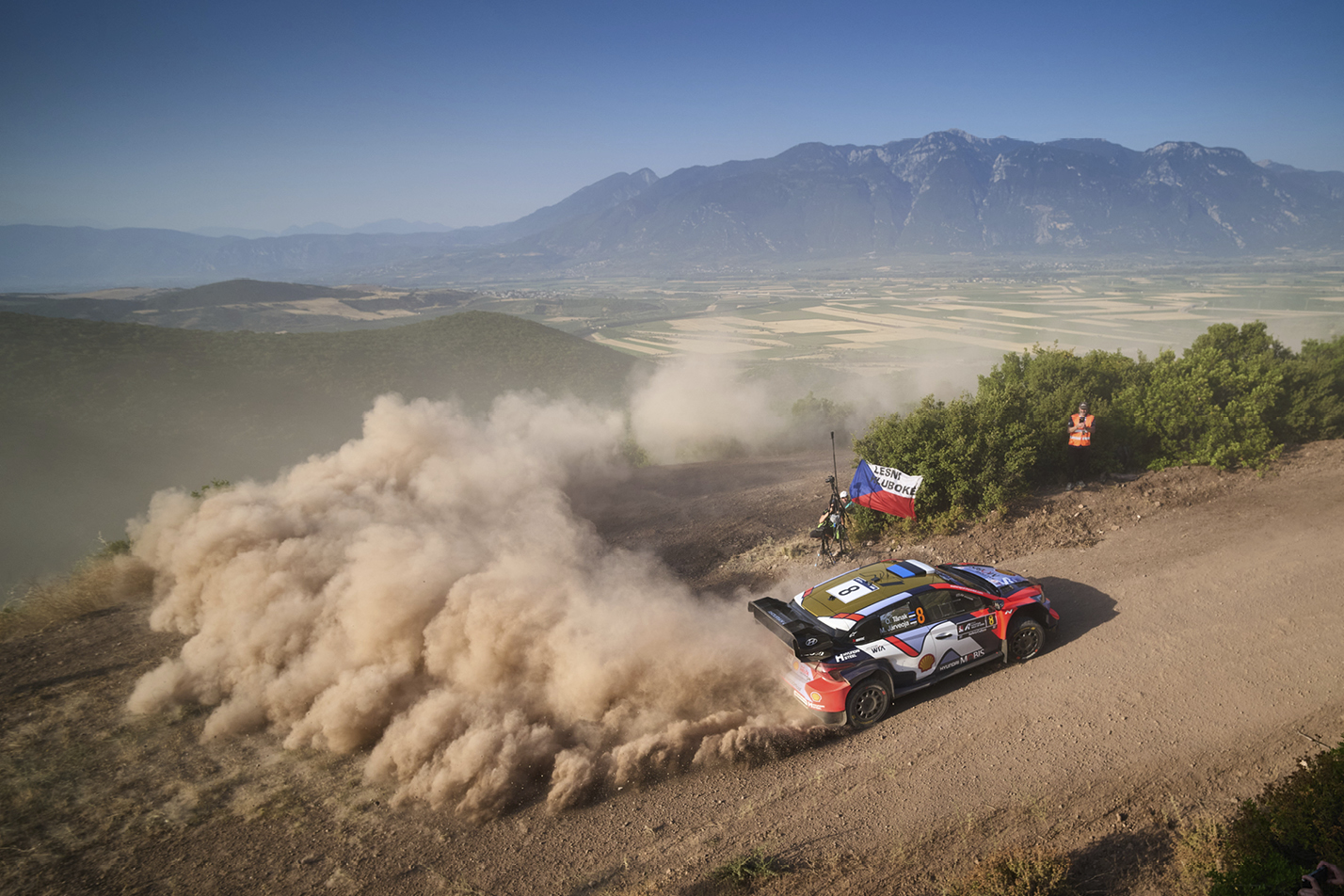 Hyundai Team's Rally Car Running Acropolis Rally