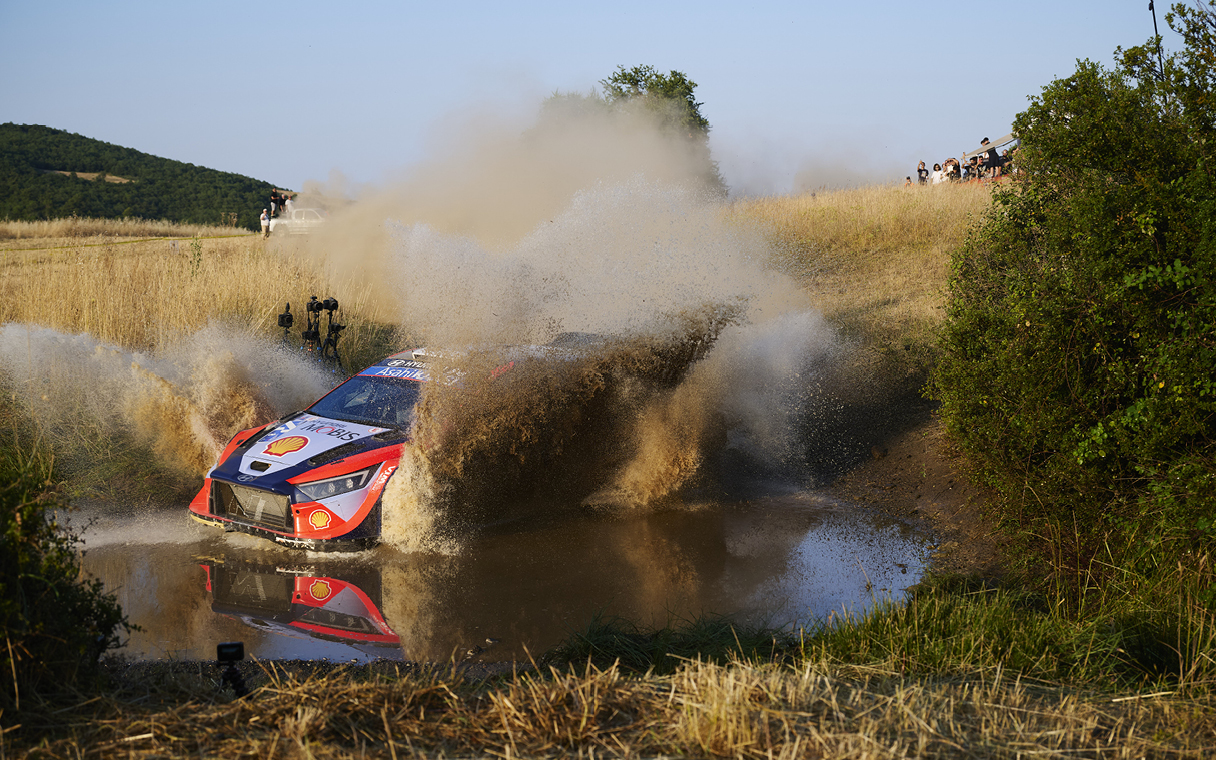 Hyundai Team's Rally Car Running Acropolis Rally