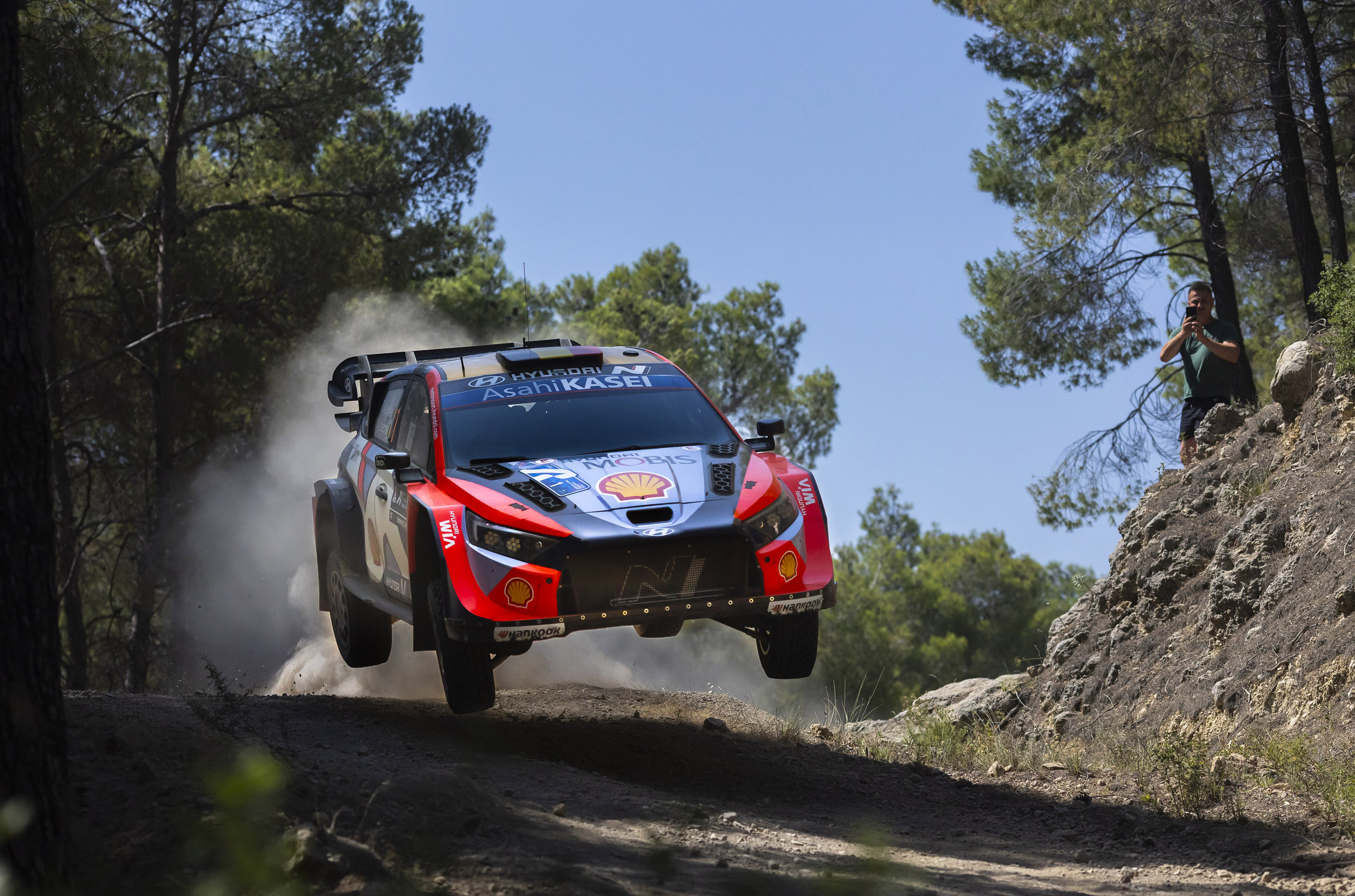 Hyundai Team's Rally Car Running Acropolis Rally