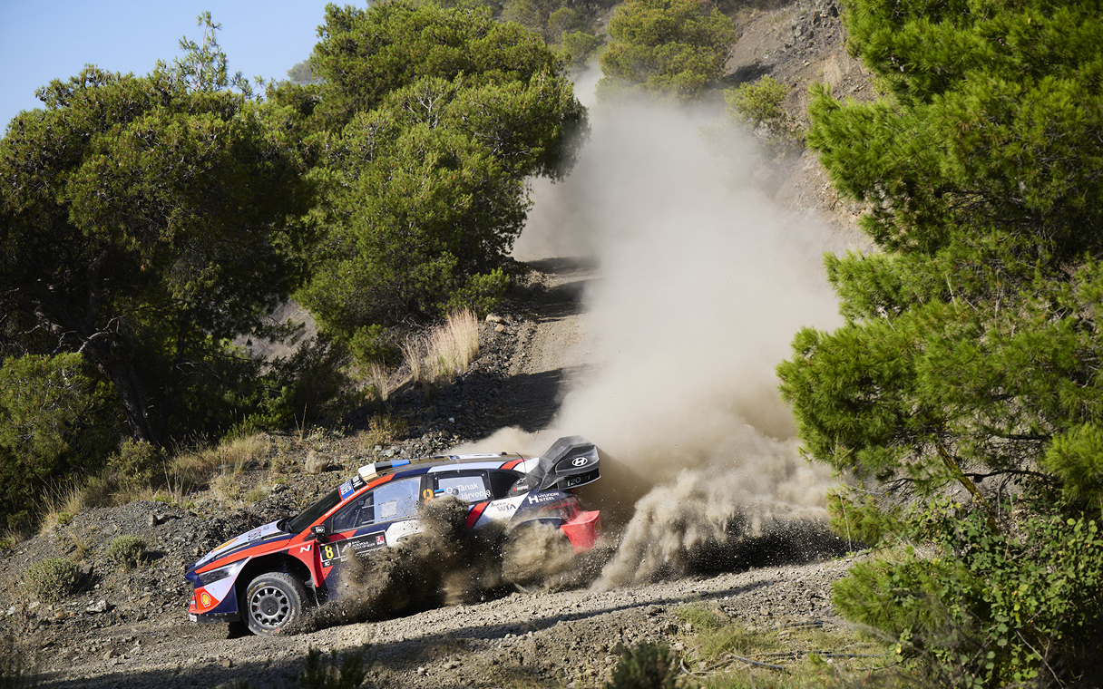 Hyundai Team's Rally Car Running Acropolis Rally