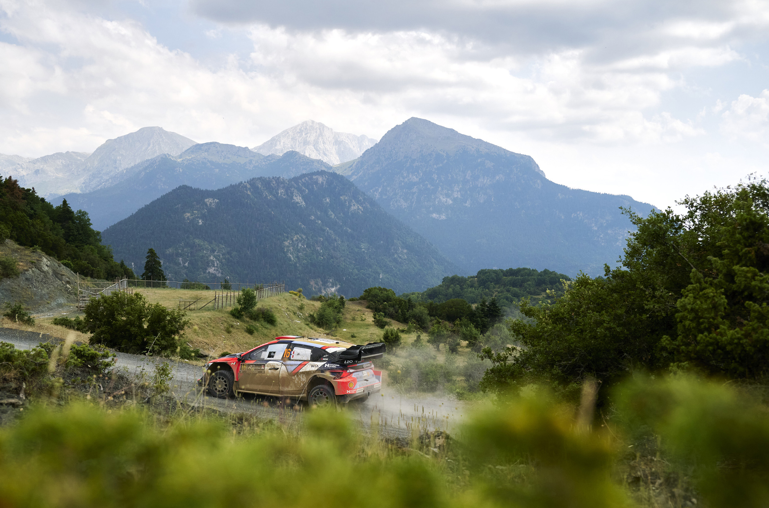 Hyundai Team's Rally Car Running Acropolis Rally