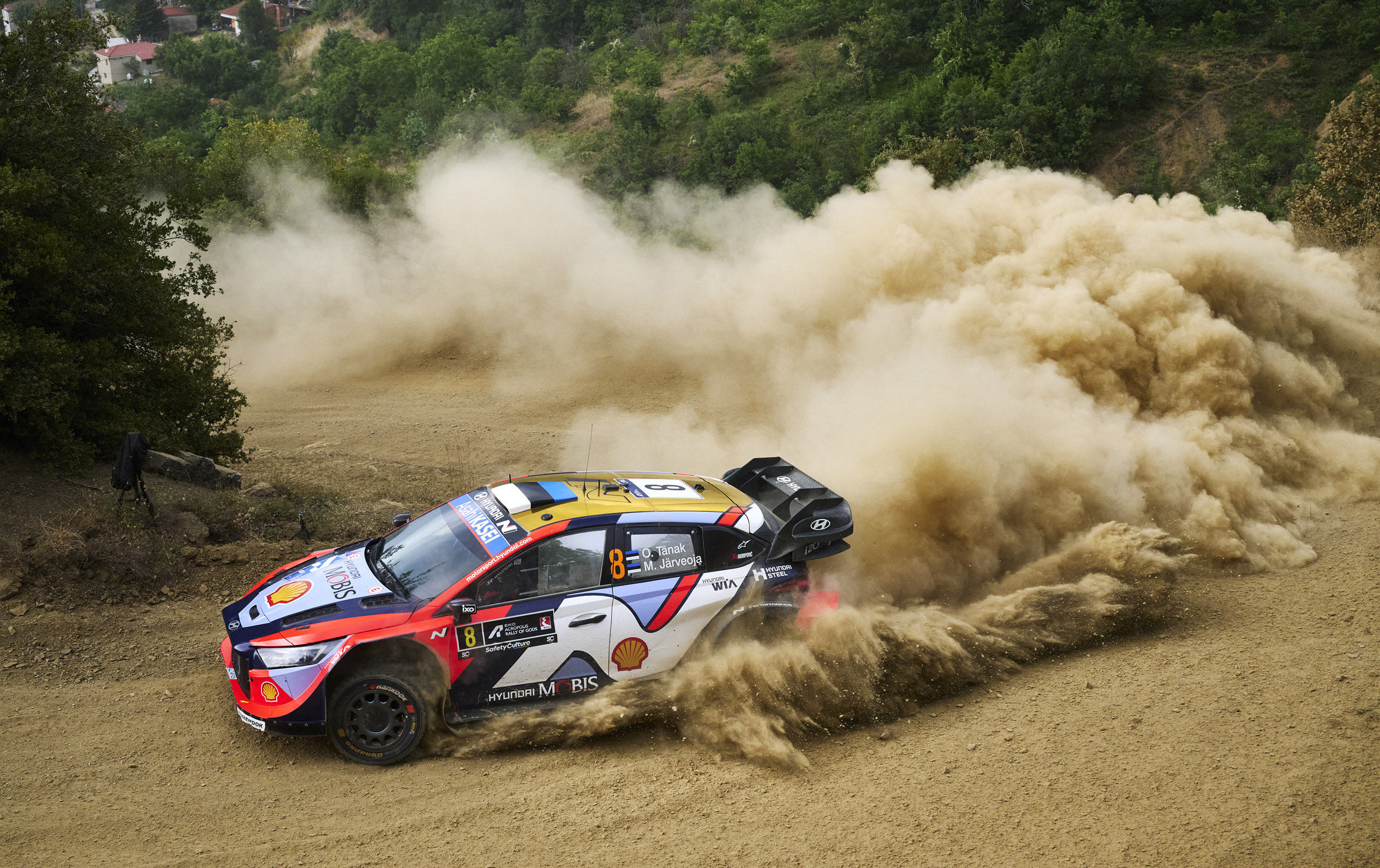Hyundai Team's Rally Car Running Acropolis Rally