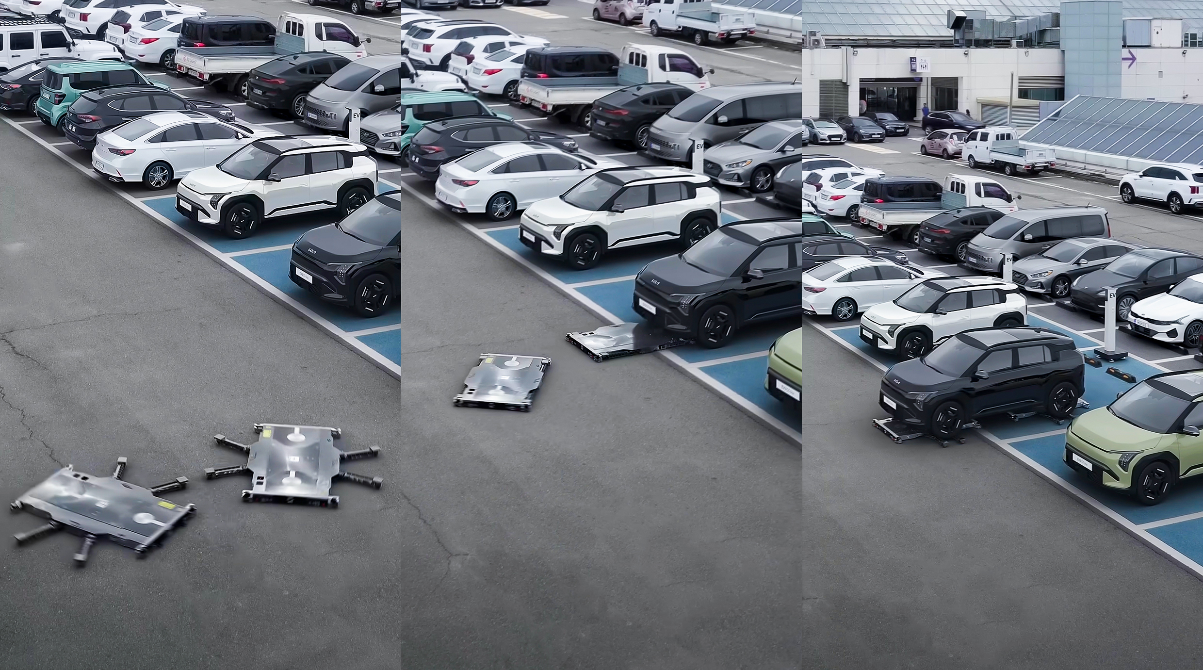 최근 큰 화제를 모은 '기아 EV3 발레 파킹 기술 PR' 영상 캡처본