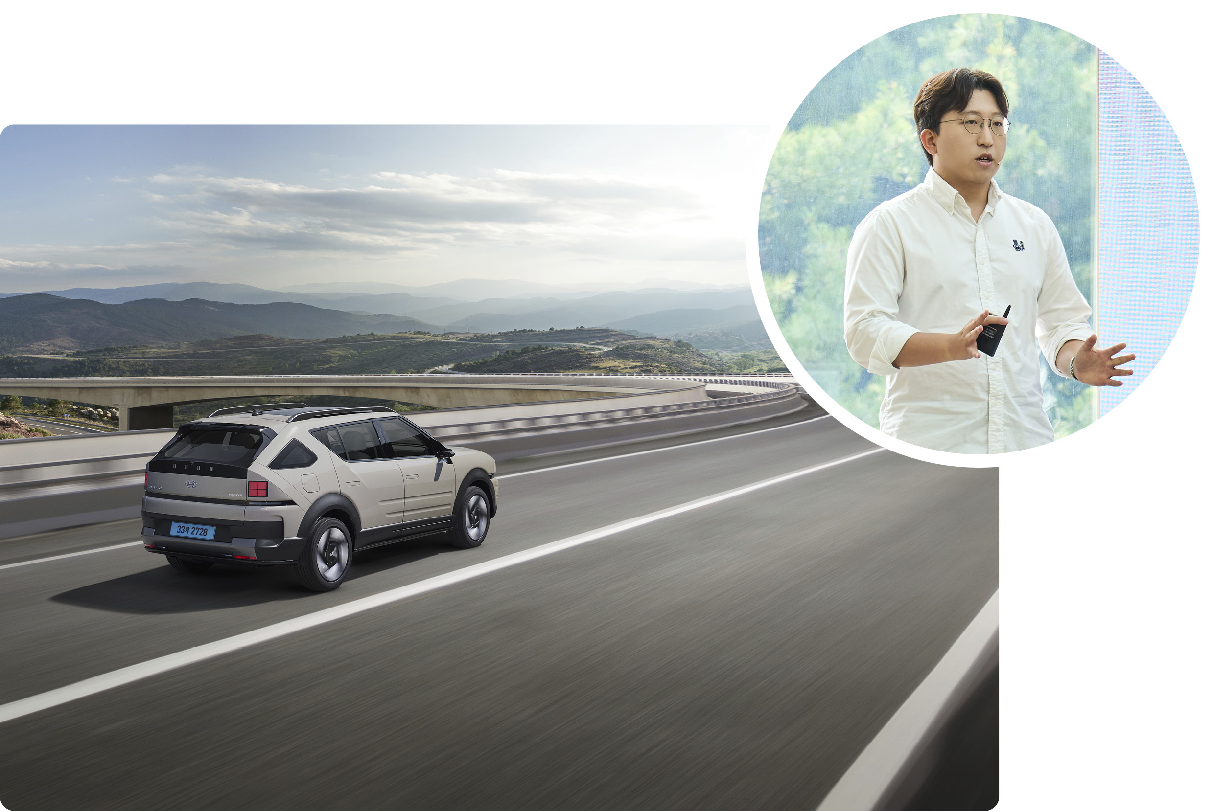 디 올 뉴 넥쏘가 질주하고 있다