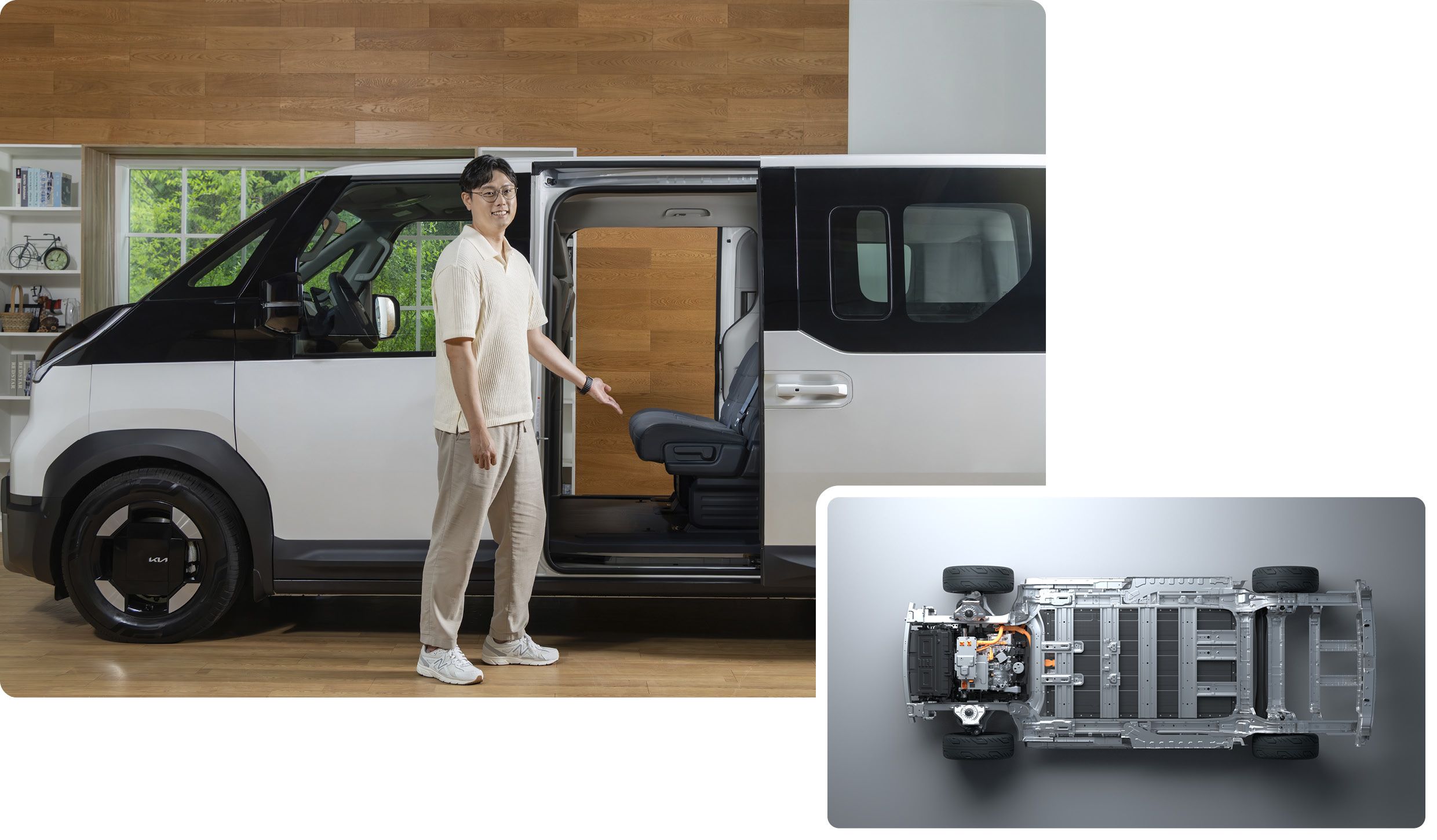 강승민 책임연구원이 PV5의 플랫폼에 대해 설명하고 있다