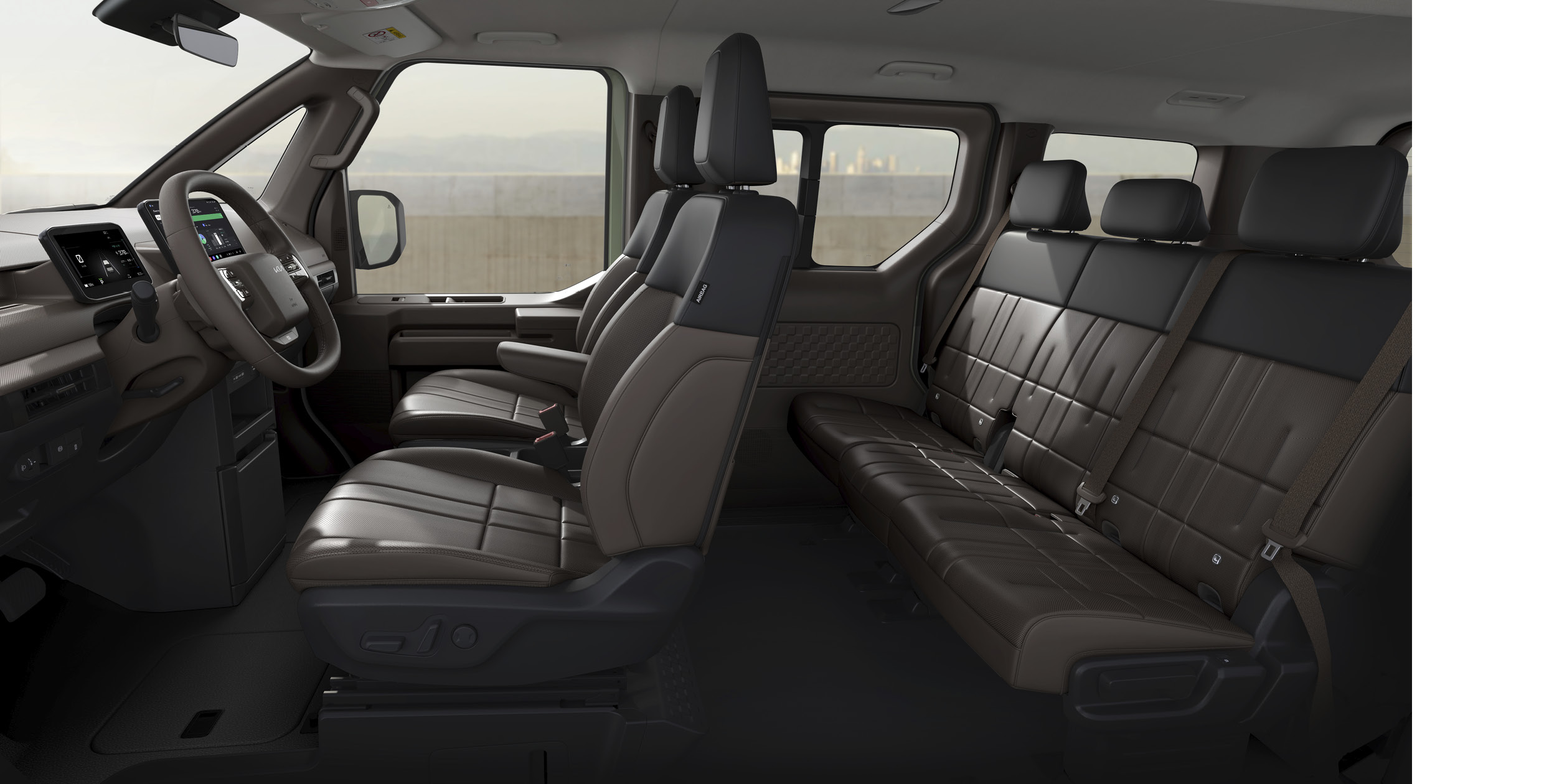 PV5 패신저 실내 시트 구성을 보여주는 사진