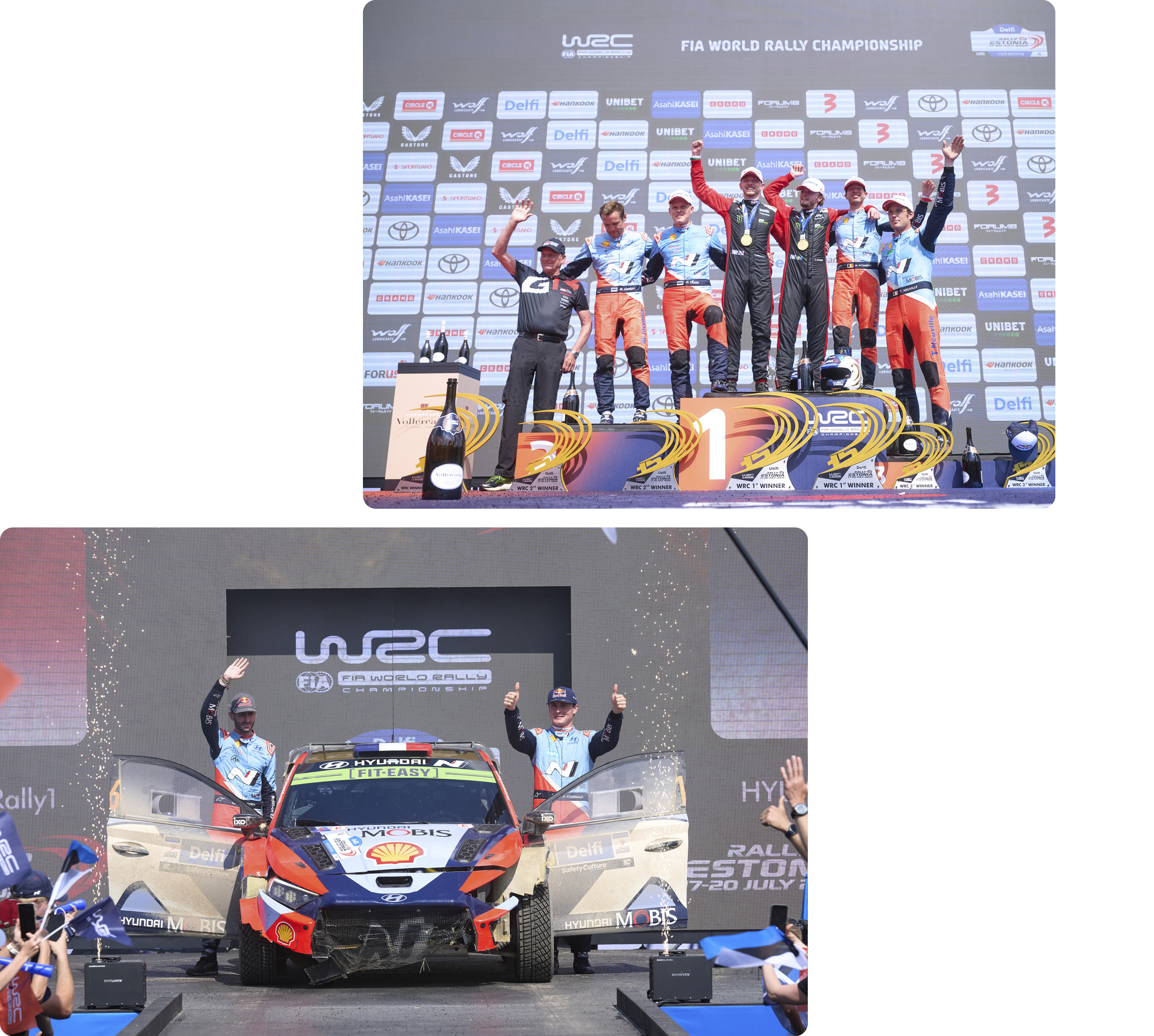 8전 포디움에 오른 현대팀 선수들