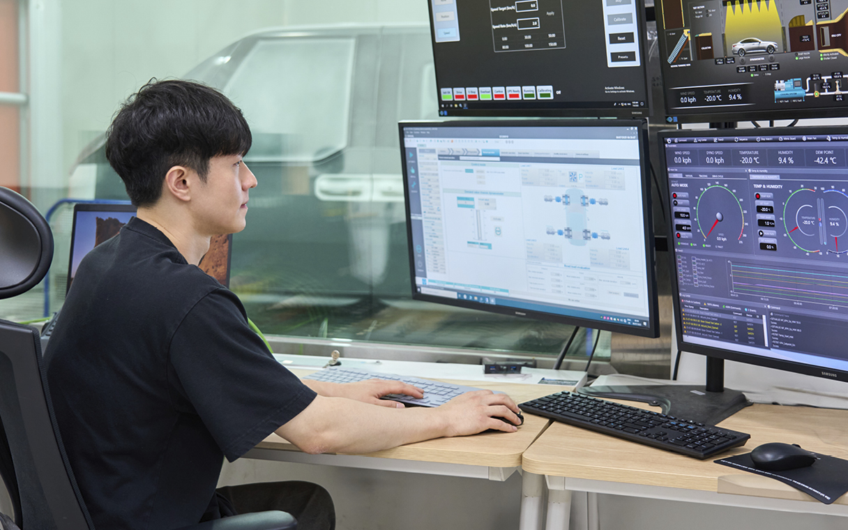 a researcher conducting a low-temperature test