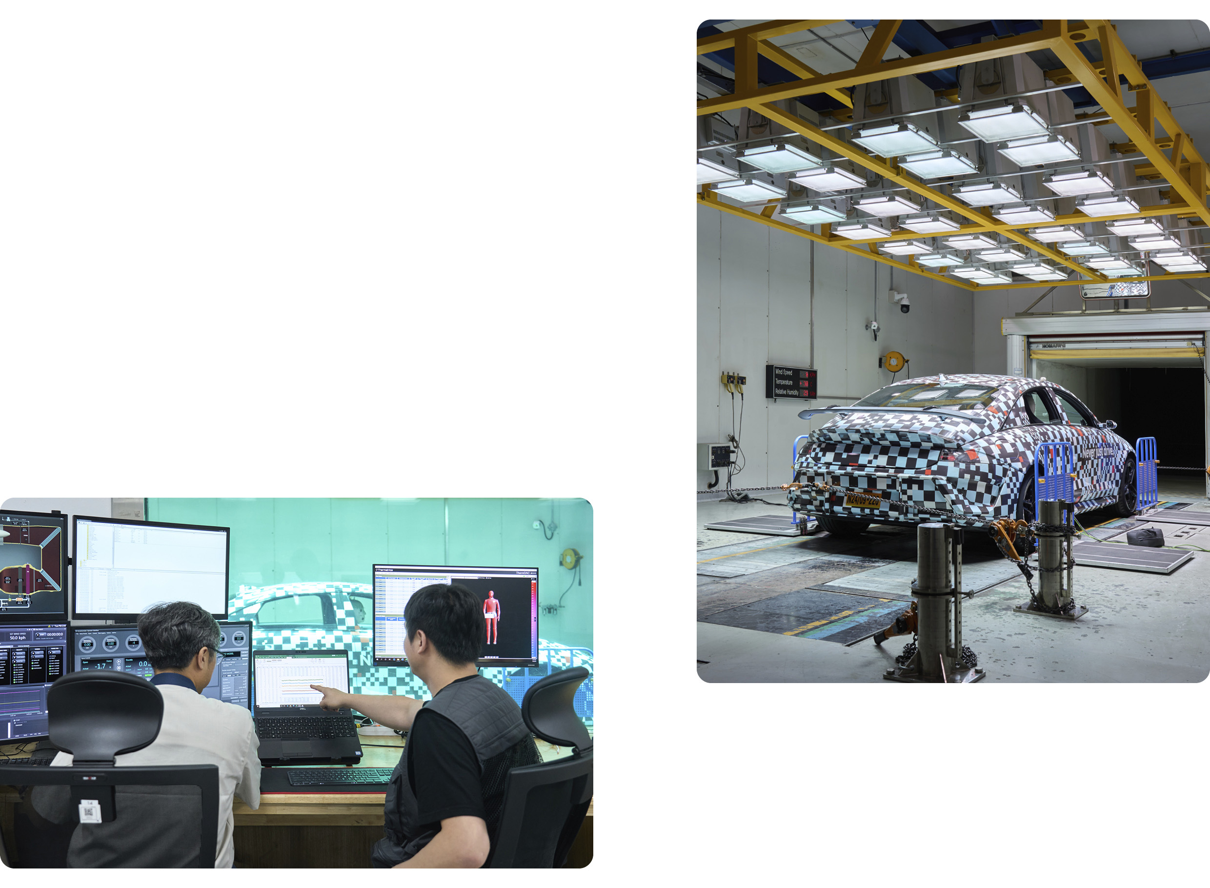 conducting a test in a high-temperature wind tunnel
