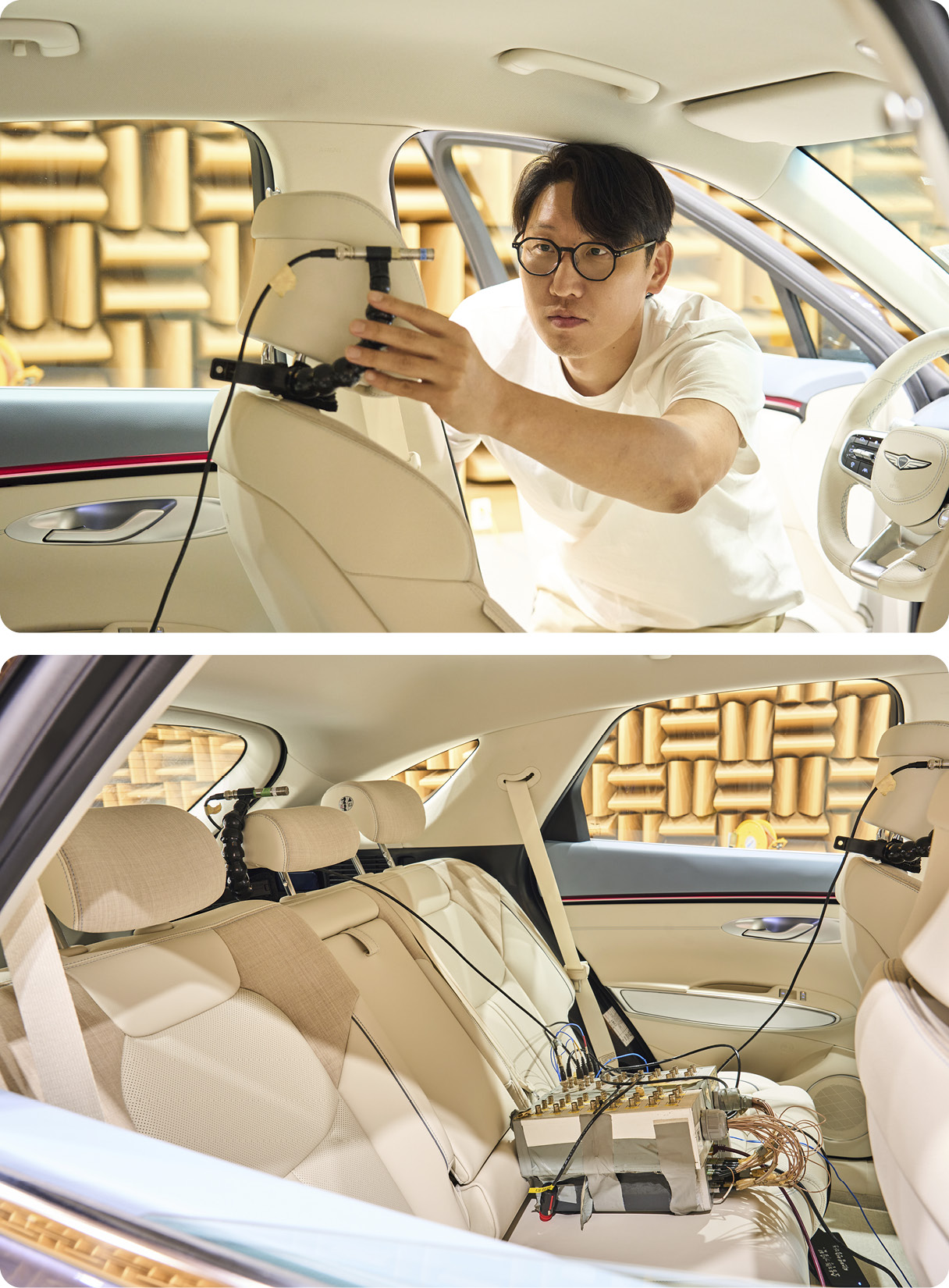 Installation of microphones in indoor space for NVH test