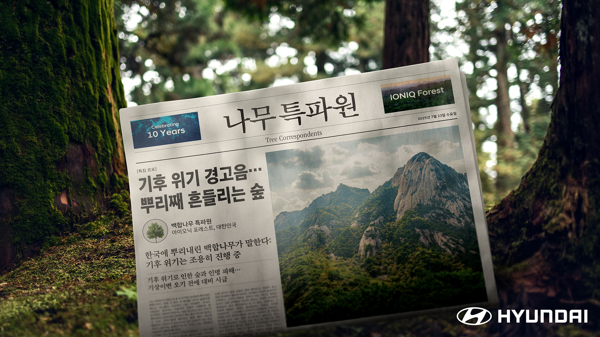 현대자동차, 칸 광고제 3관왕 주인공 AI기반 CSR 홍보 캠페인 ‘나무 특파원’ 공개