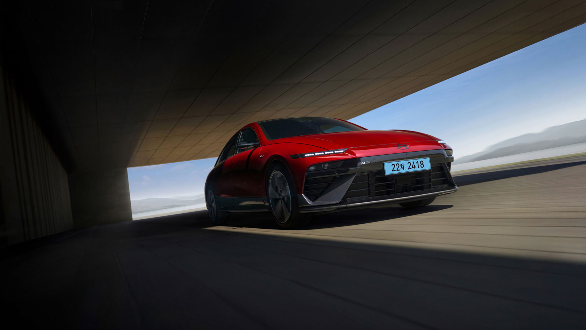 더 뉴 아이오닉 6 N 라인 외장(얼티메이트 레드 메탈릭)