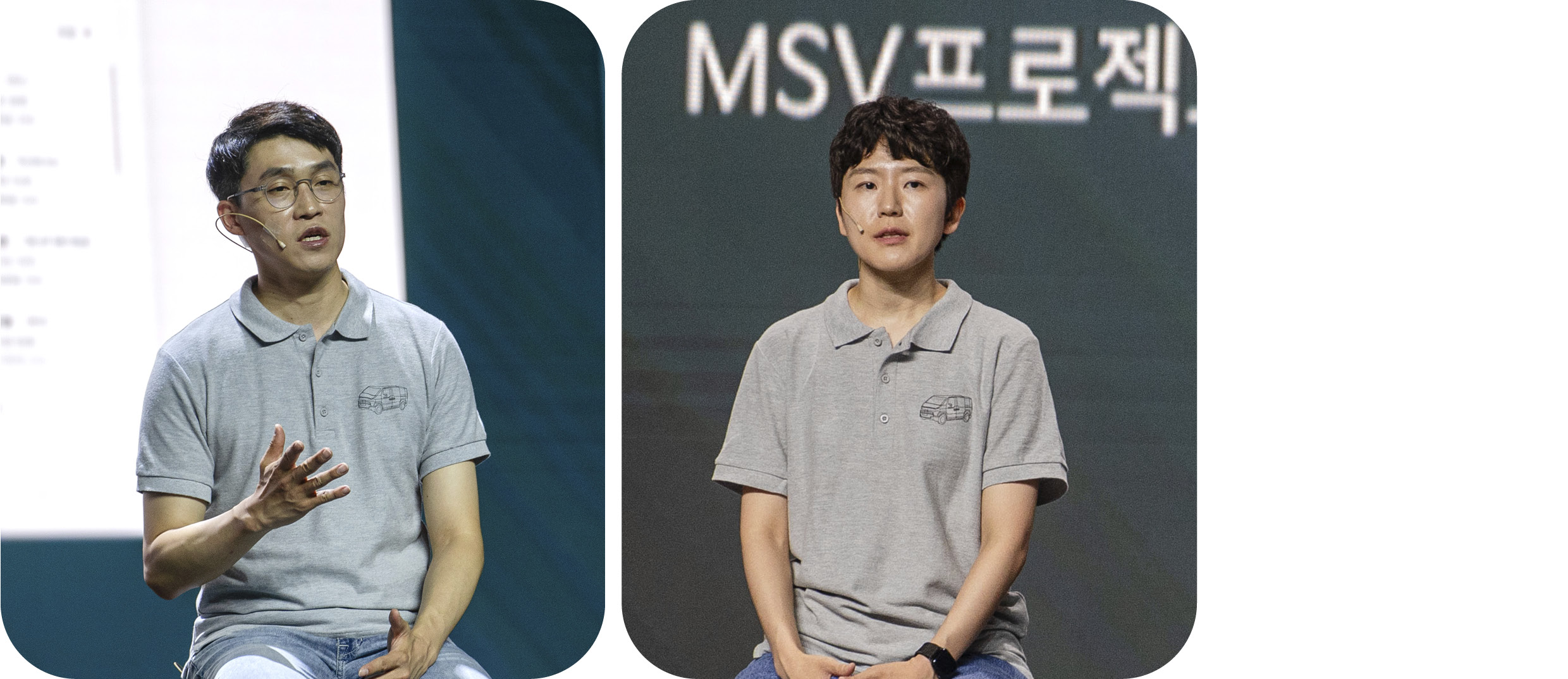 토크쇼 세션에서 이야기 중인 연구원