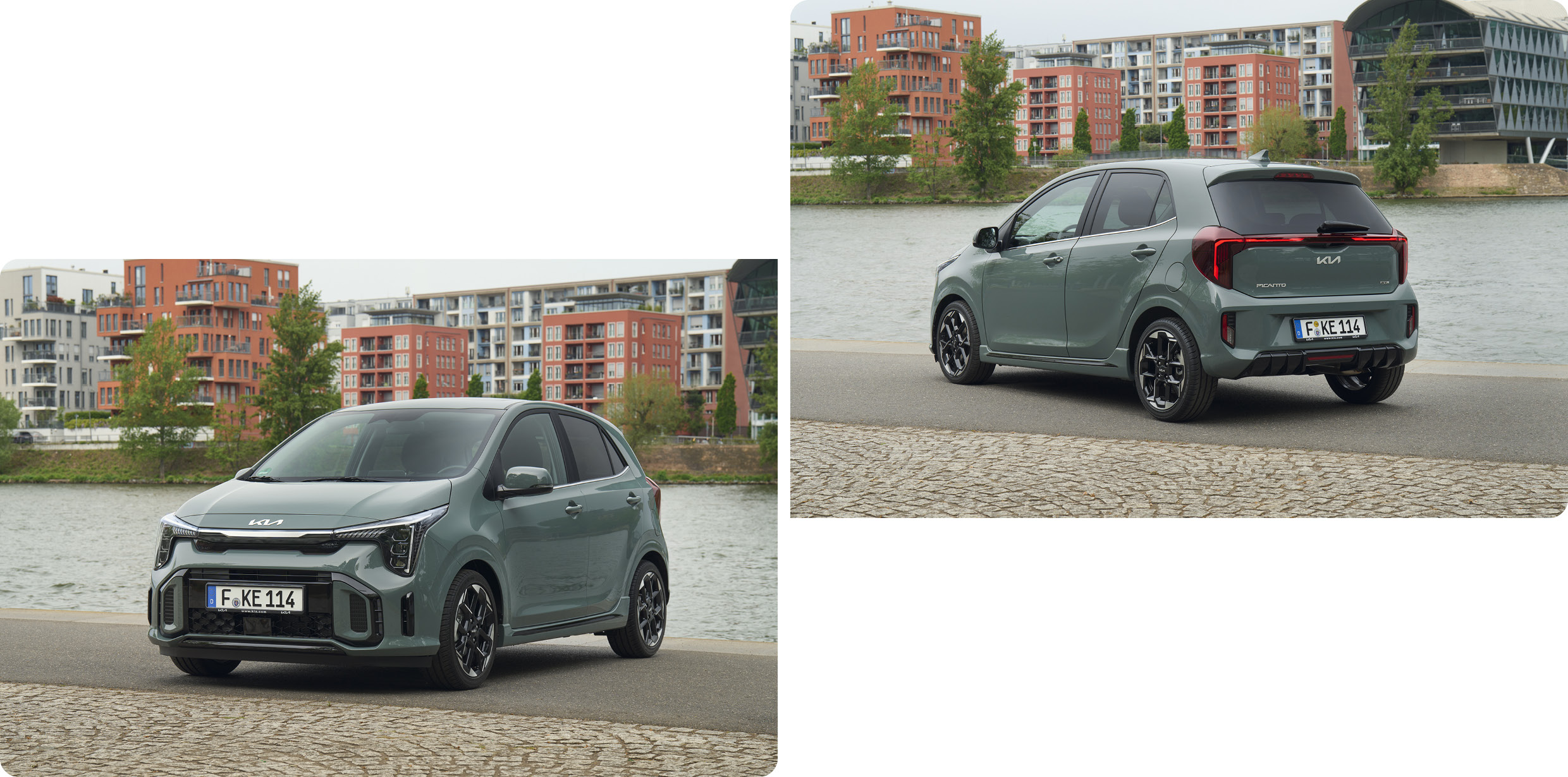 기아 피칸토의 전면부와 후면부