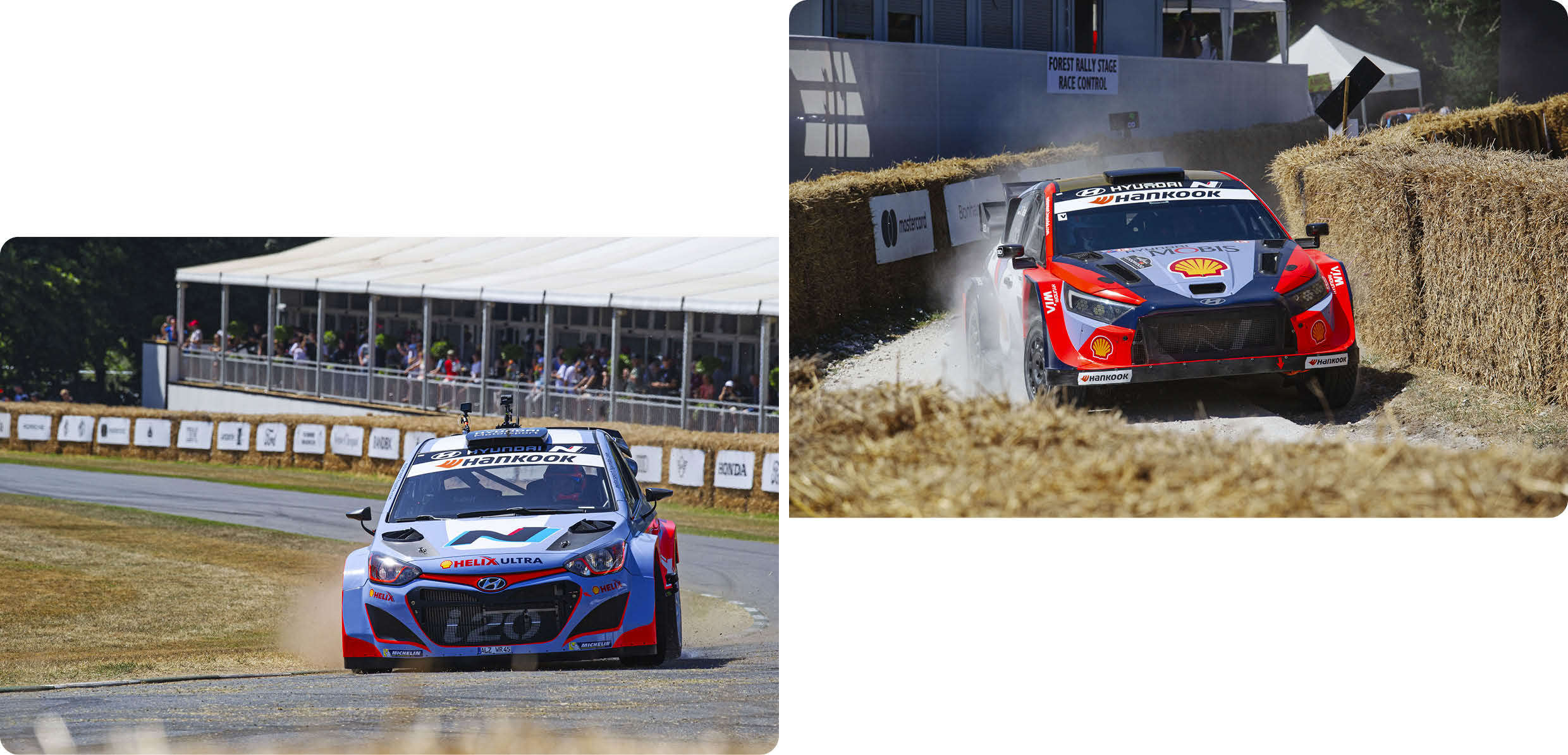 현대 모터스포츠 랠리카들의 굿우드 주행 모습