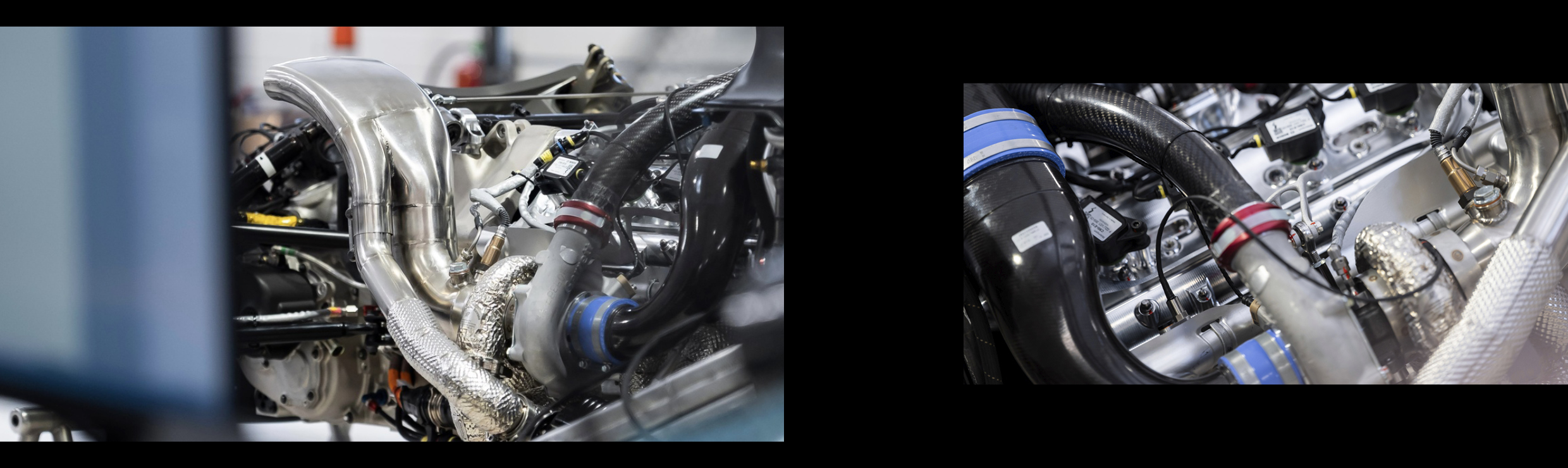 GMR-001 V8 엔진의 세부적인 모습을 보여주는 사진