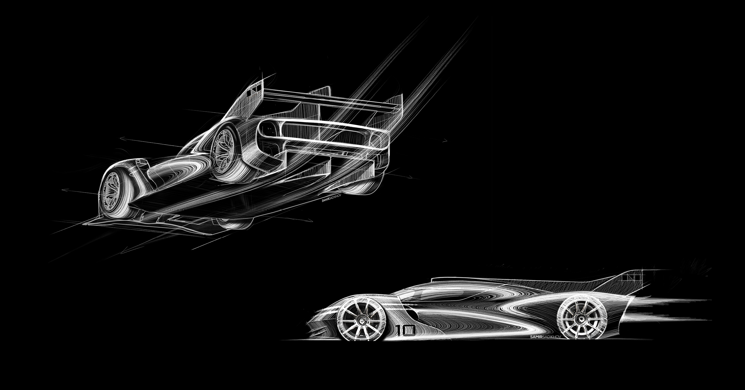 Design sketch of the Genesis GMR-001 hypercar