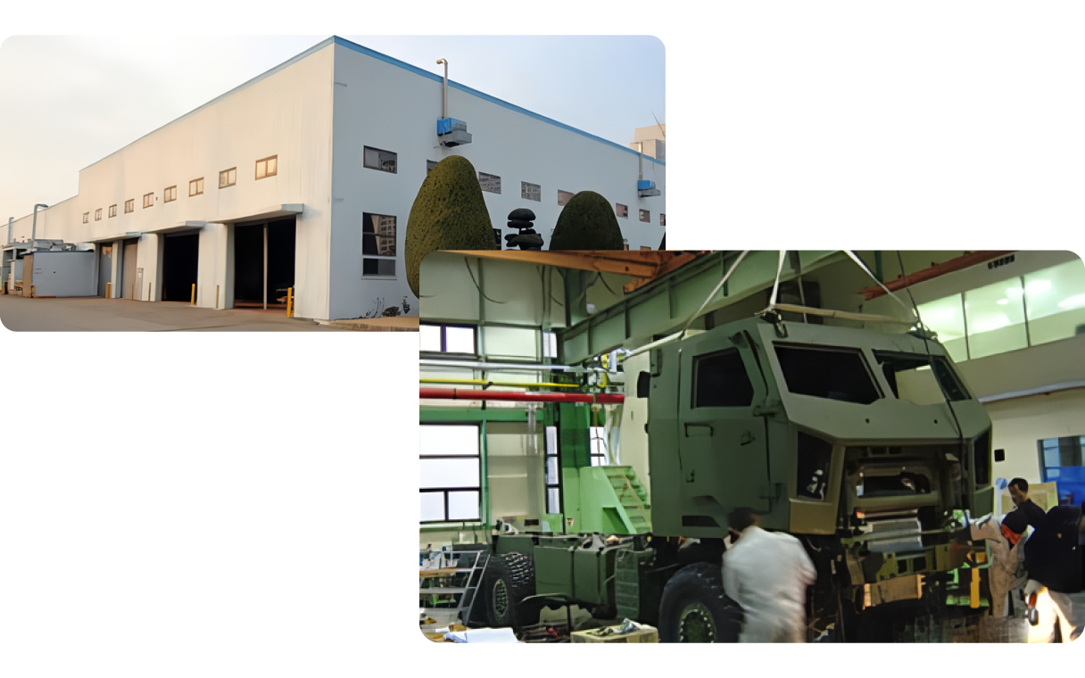 기아 특수차량연구실 시작동에서 표준차를 개발 중인 모습
