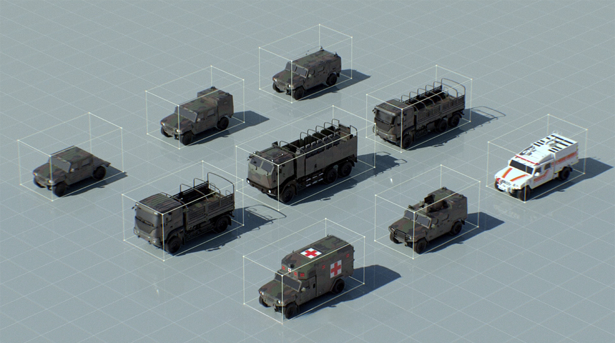 기아가 제작하는 표준 차량을 모아 놓은 3d 그래픽