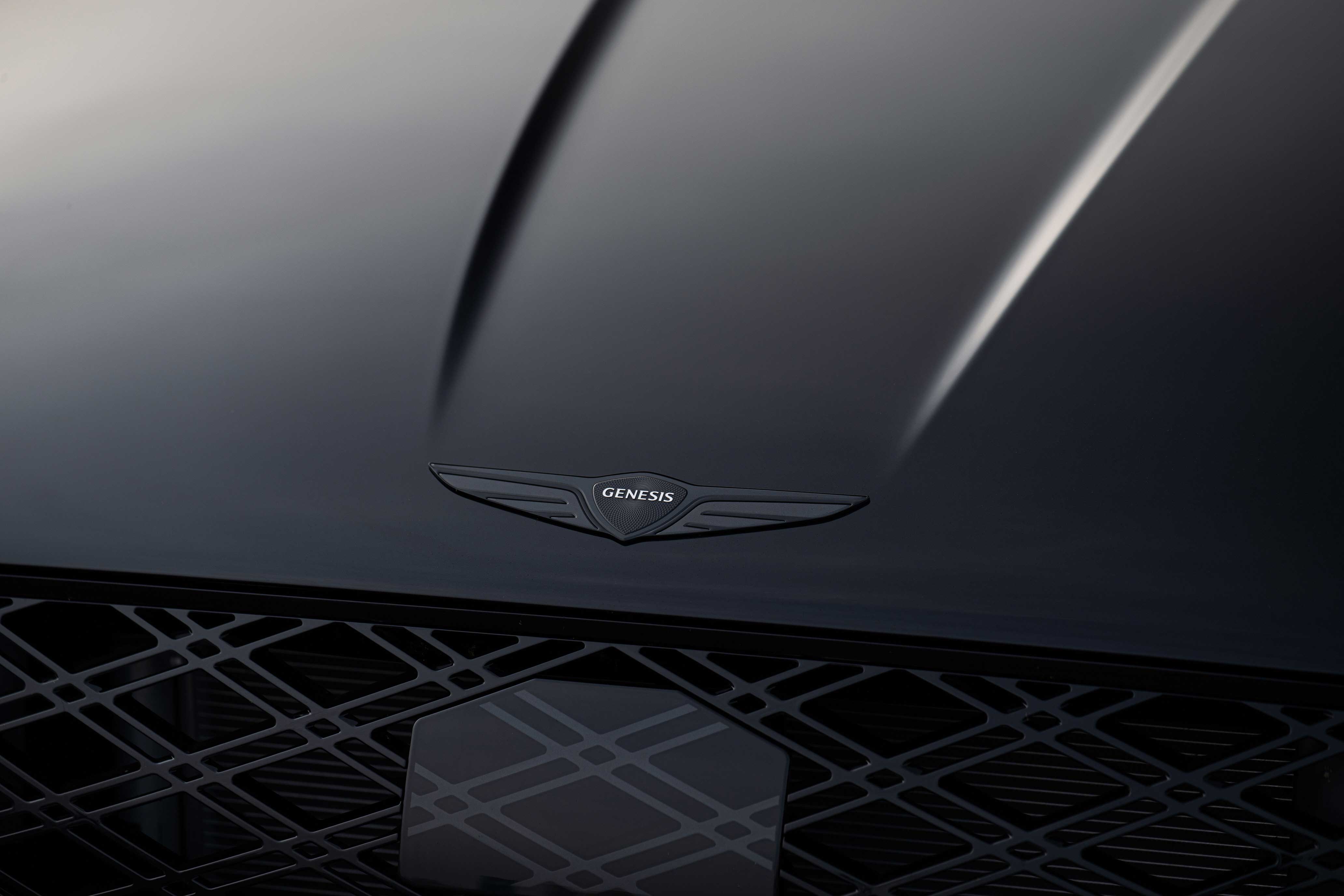 속초의 자연에서 제네시스 G80 블랙_로고