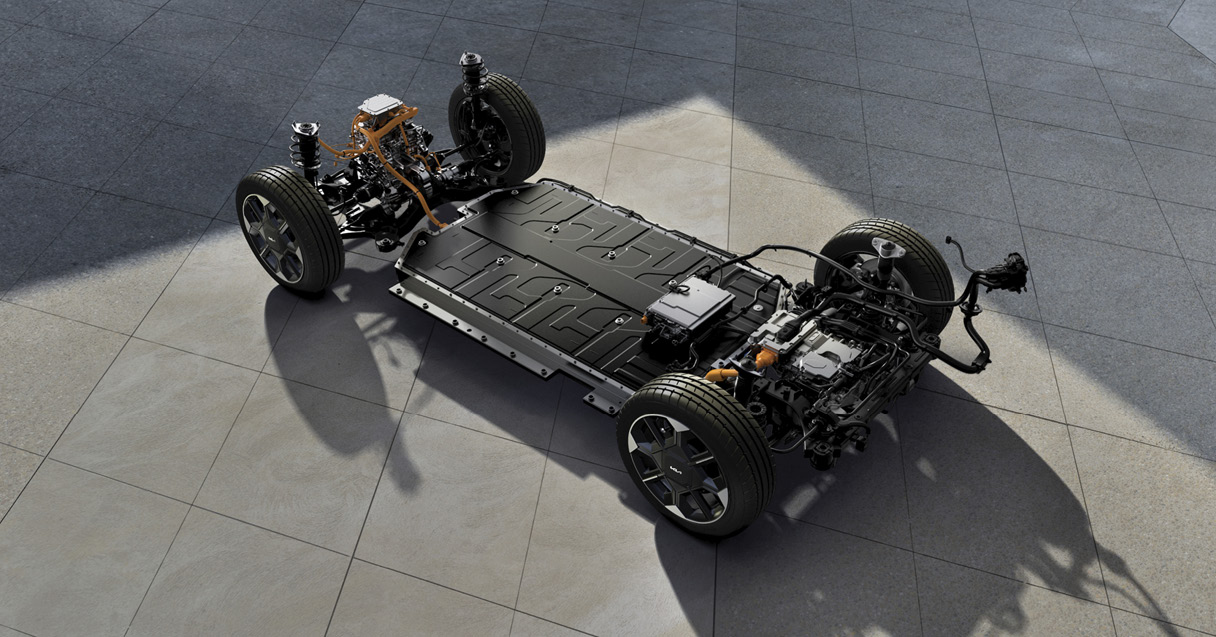 E-GMP를 위에서 내려다 본 모습