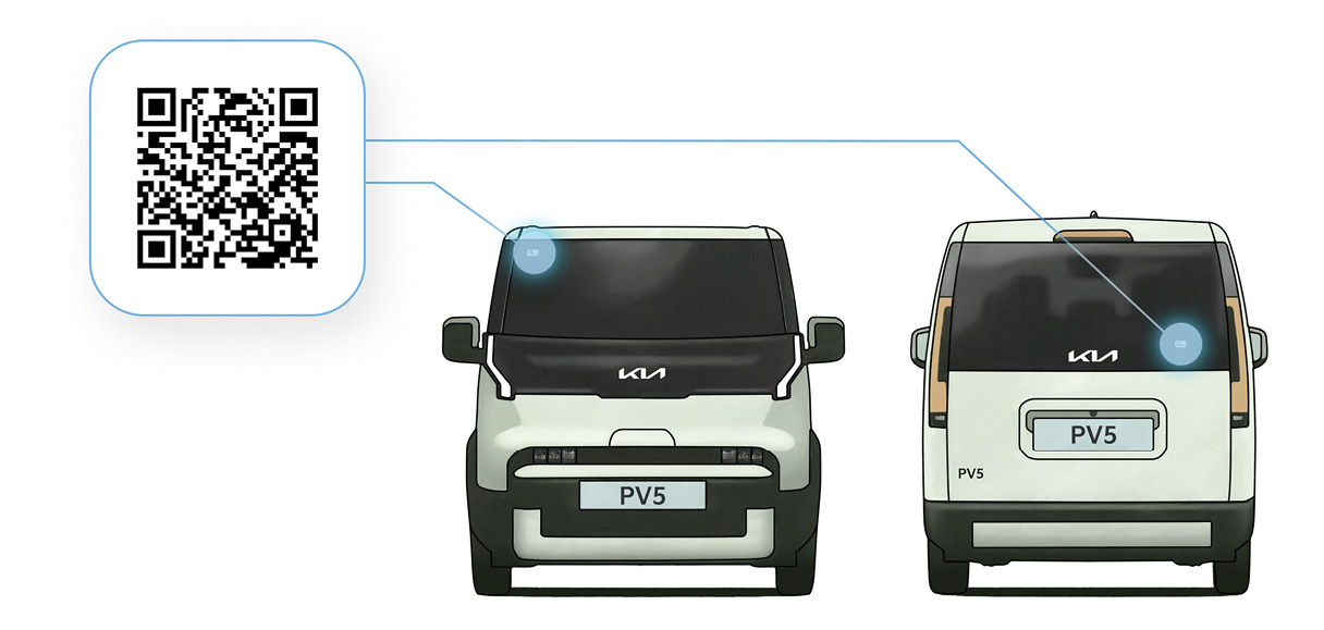 전기차 긴급대응 가이드 QR 코드 위치를 설명하는 인포그래픽