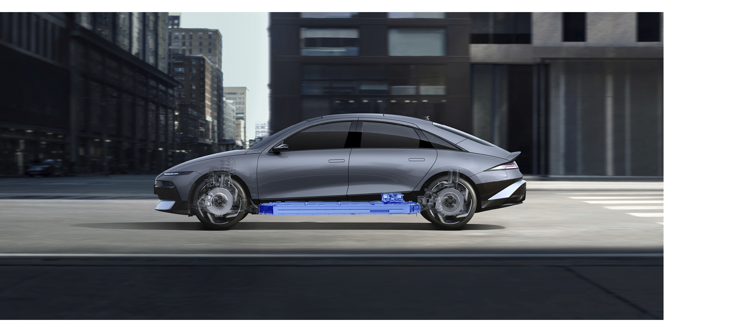 더 뉴 아이오닉 6의 주행 모습