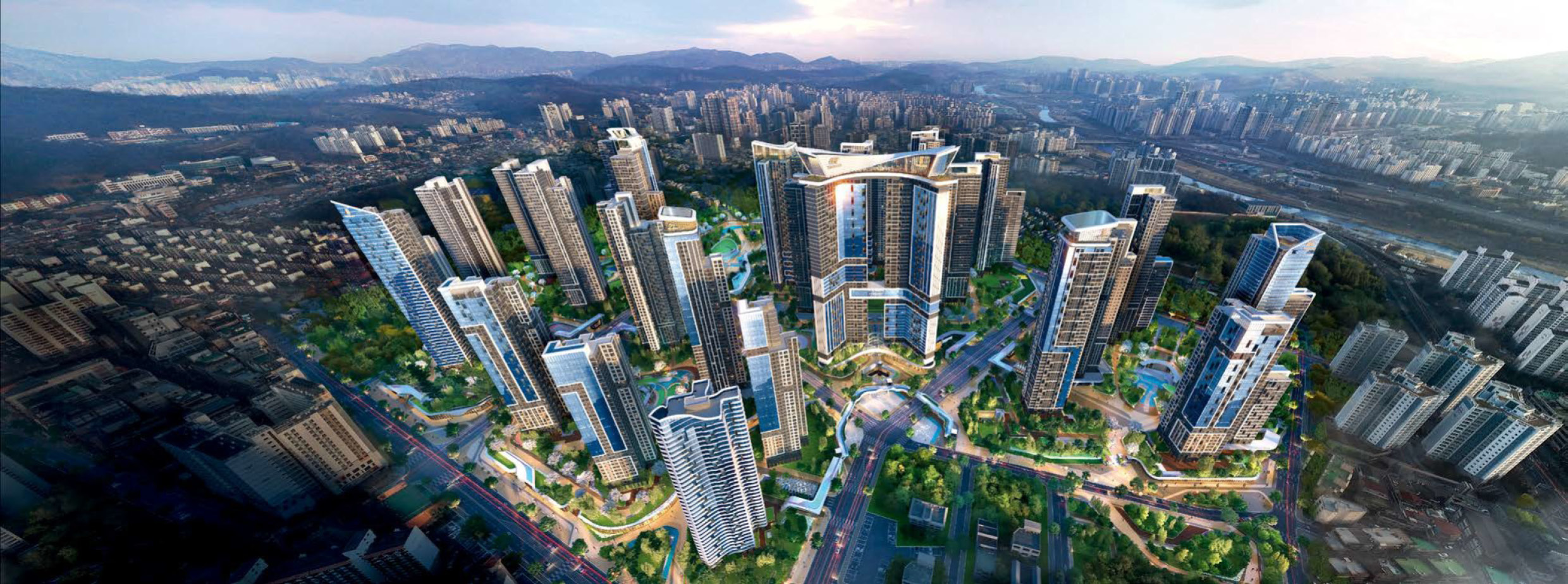 현대건설의 재개발사업 조감도