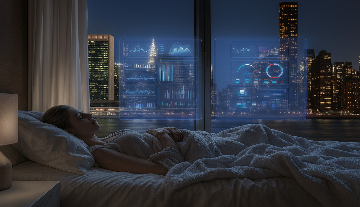 헤이슬립이 사용자의 수면을 관리하는 모습