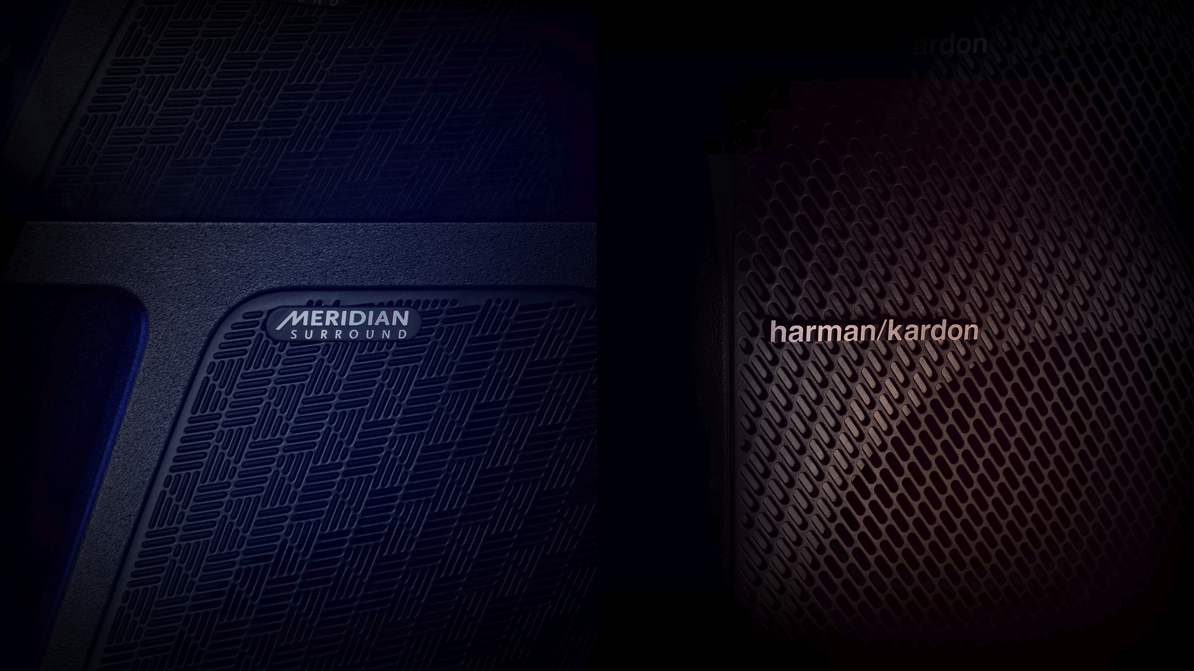 메리디안과 하만카돈 사운드 시스템을 보여주는 사진