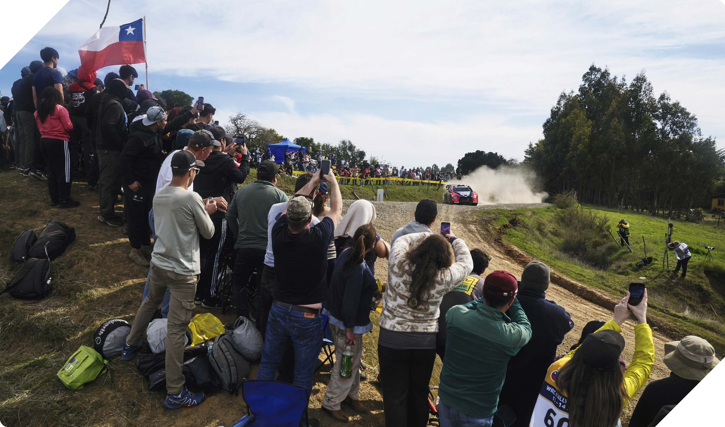 the crowd watching the rally