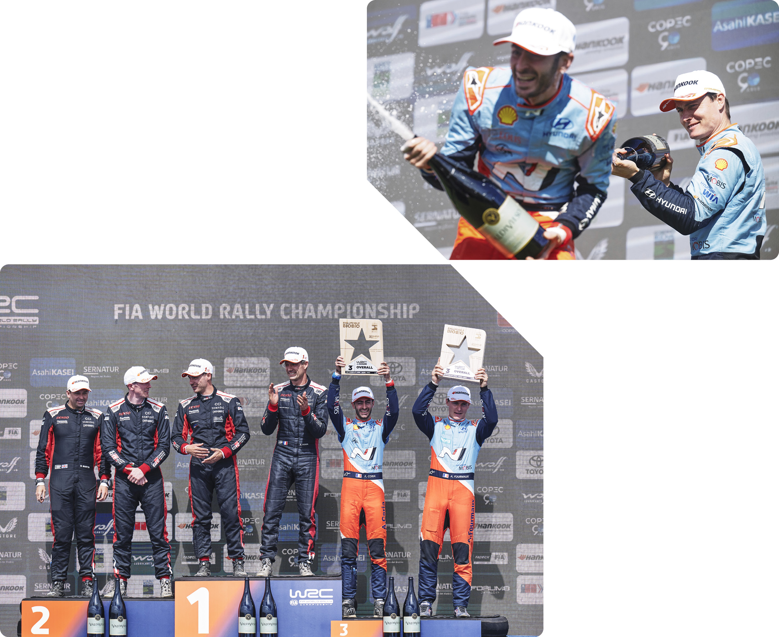 포디엄에 오른 아드리안 포모의 모습