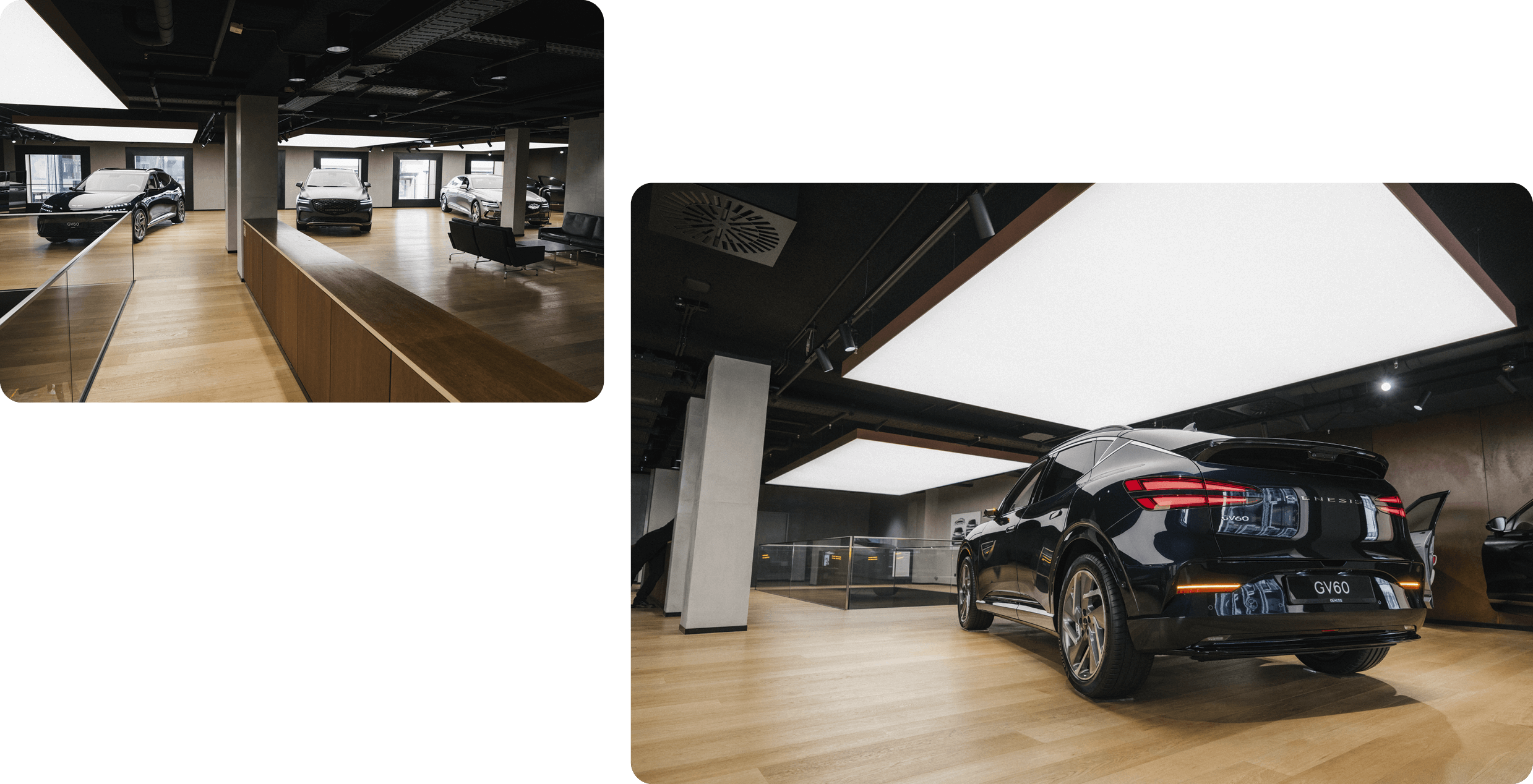 The appearance of the vehicle models displayed inside the Genesis Munich Studio