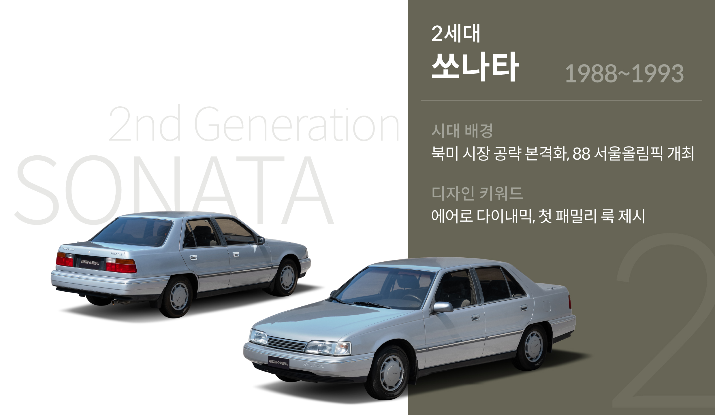 2세대 쏘나타 디자인 키워드 및 시대 배경